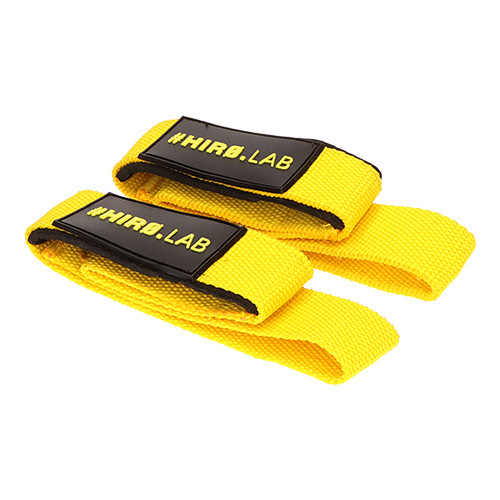 HIRO.LAB Cotton Strap - Rubber Logo New - Yellow - 2x Paski do podnoszenia ciężarów