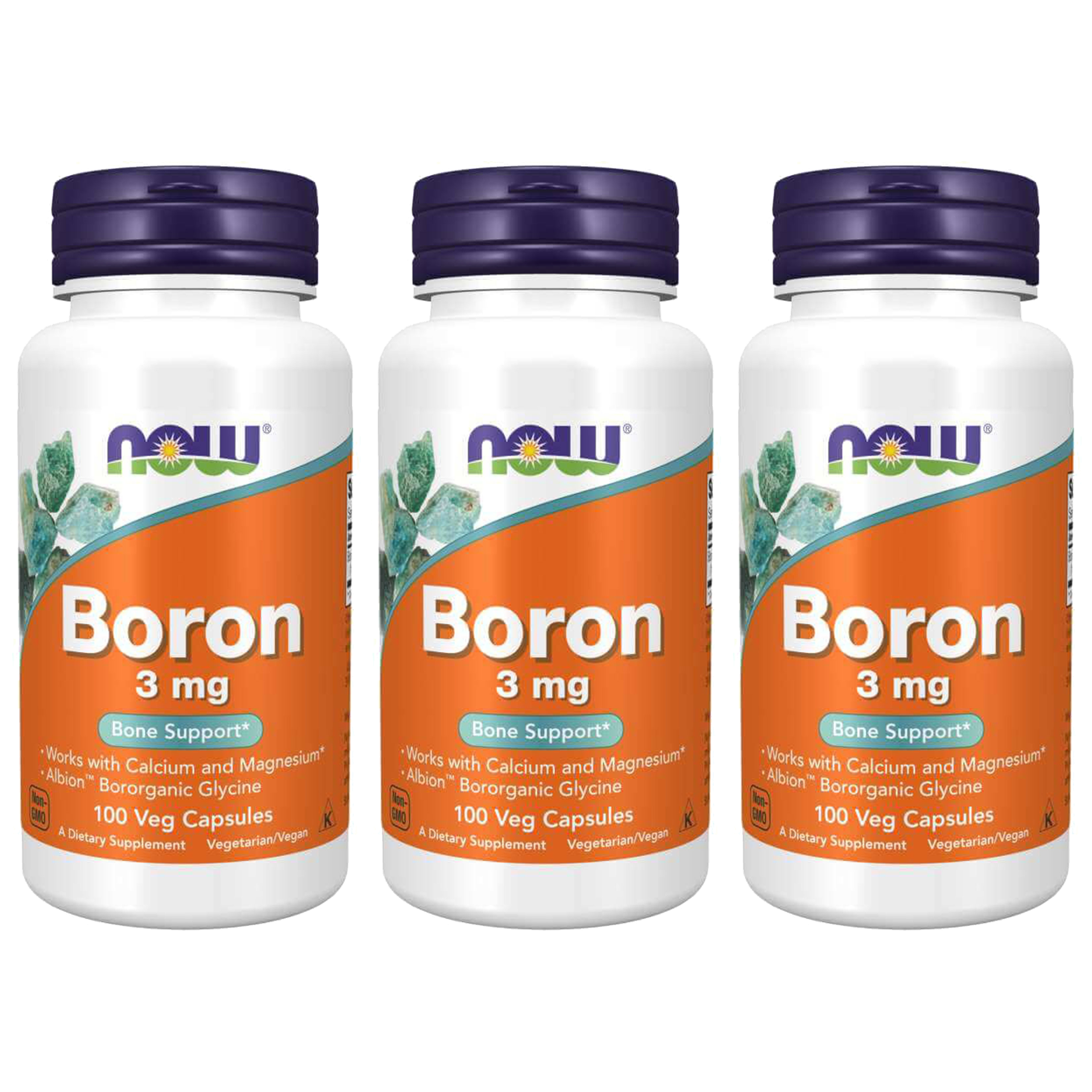 NOW Boron 3mg - 3x 100vcaps.