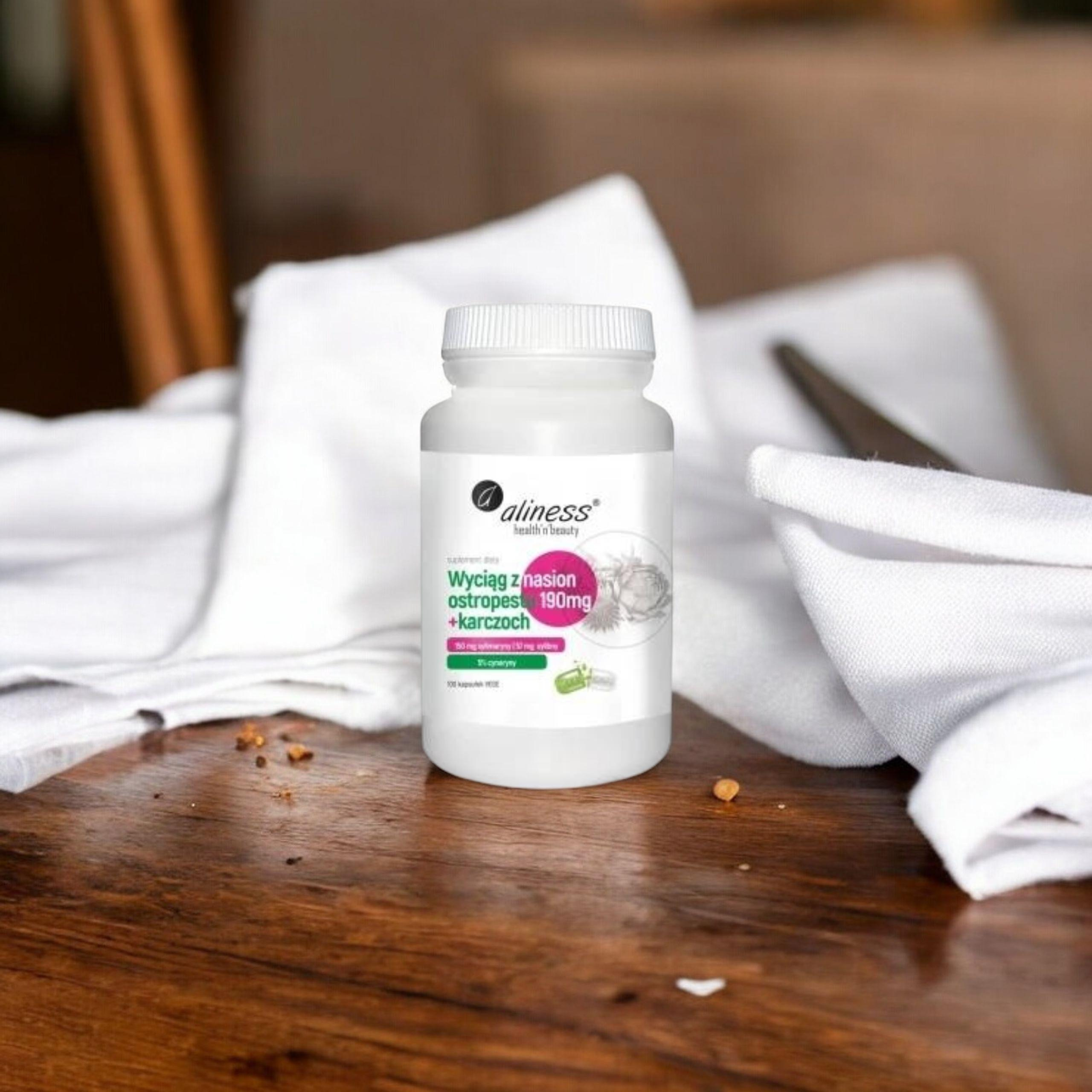 ALINESS - Wyciąg z Nasion Ostropestu 190mg + Karczoch - 100caps.