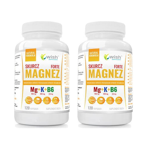 WISH Pharmaceutical Magnez Skurcz Forte - 120caps. - 2x Mg + K + B6