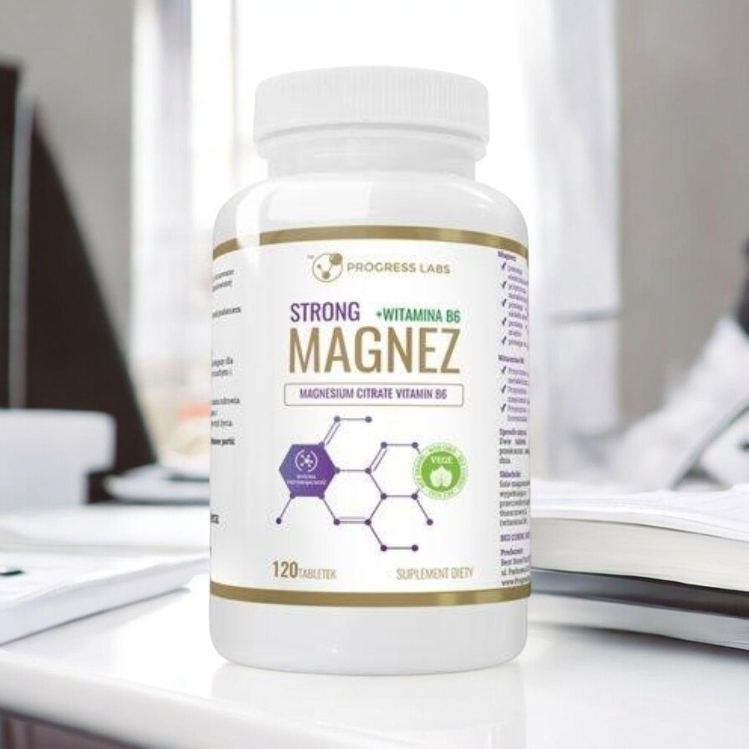 PROGRESS LABS - Magnez Strong + Witamina B6 350mg - 120tabs.