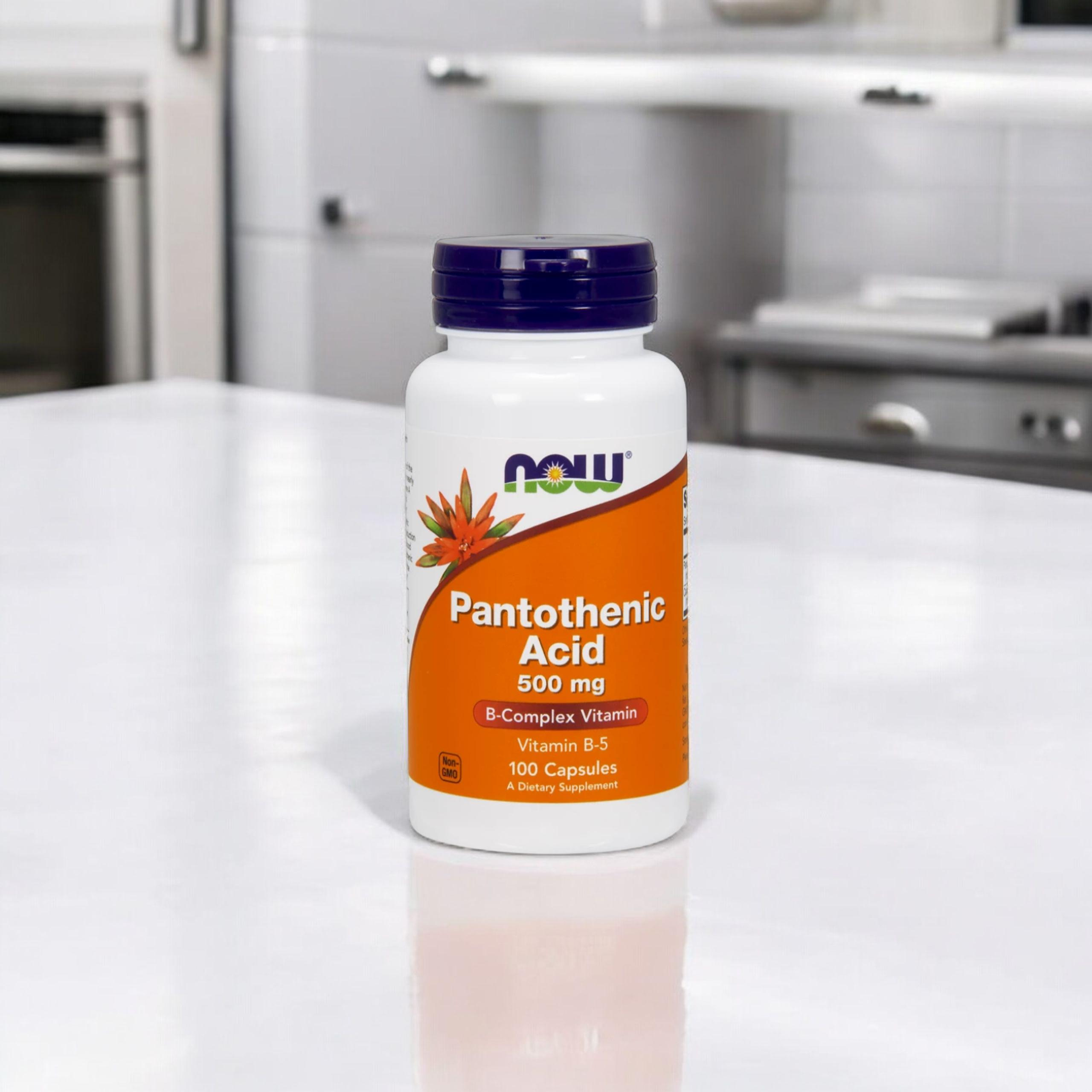 NOW Pantothenic Acid 500mg - 100vcaps. - Kwas pantotenowy
