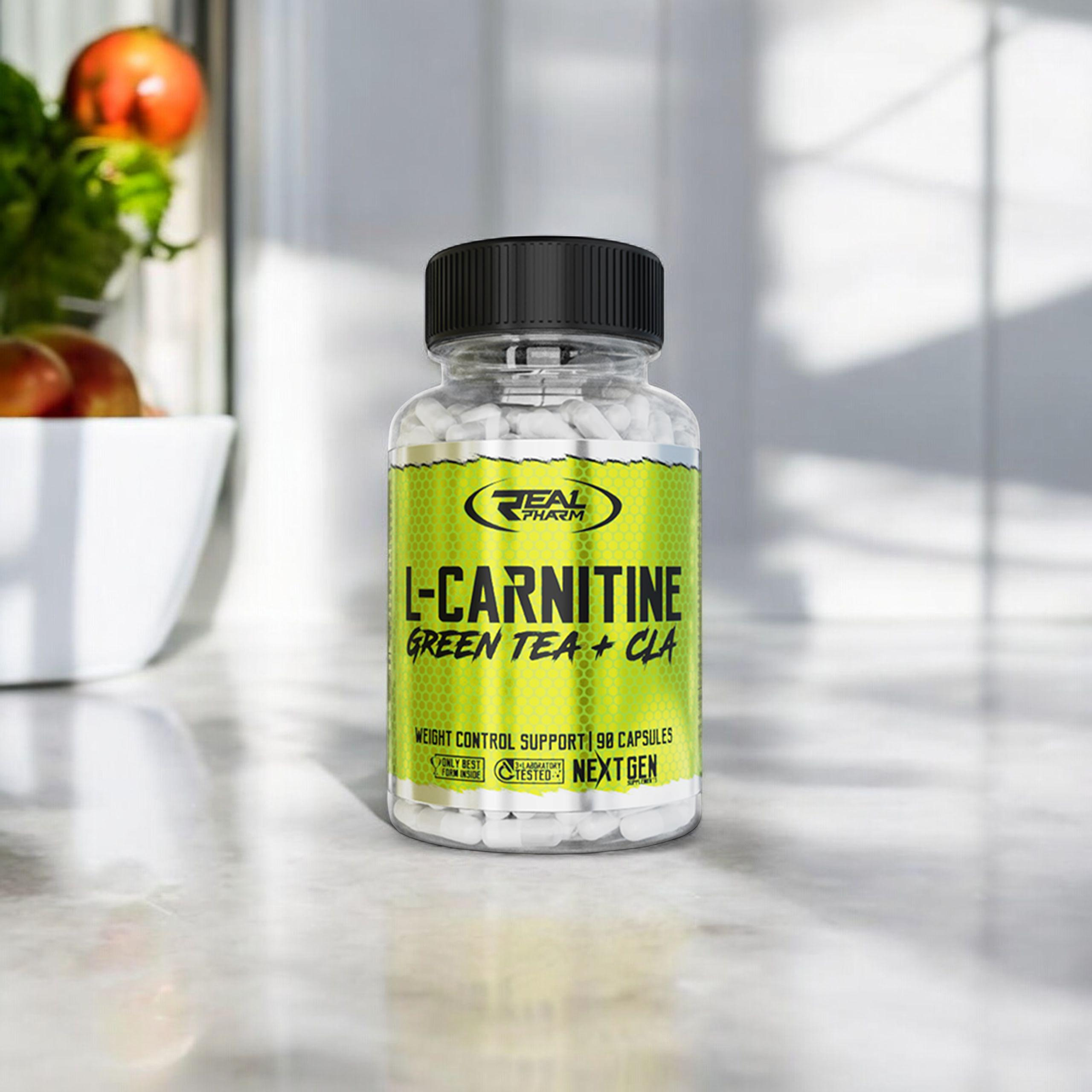 REAL PHARM L-Carnitine Green Tea + CLA - 3x 90caps.