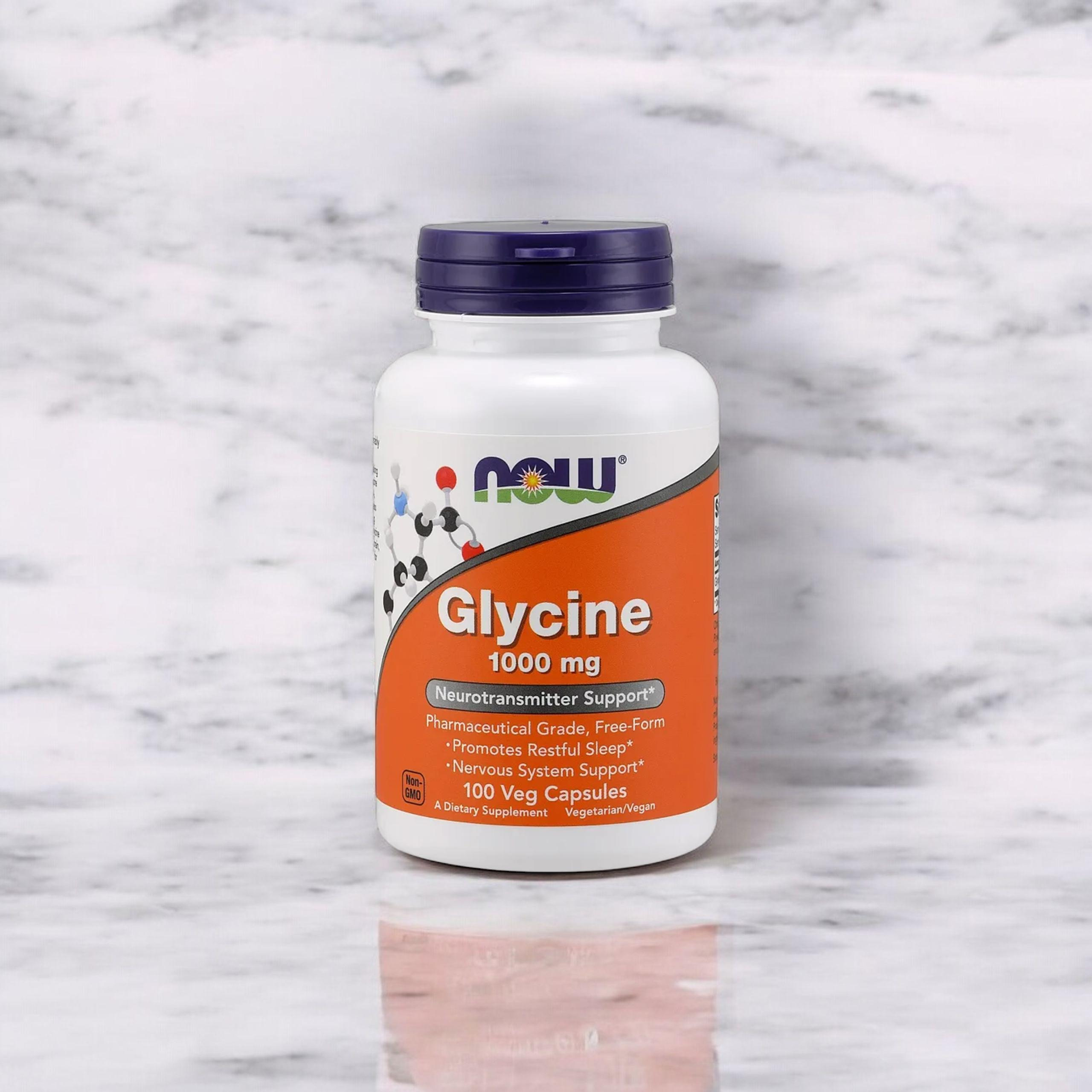 NOW Glycine 1000mg - 3x 100vcaps.