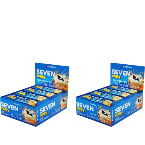 7 NUTRITION - Seven Crunch HP Bar - 12x 2x 77g - White Chocolate Cookie