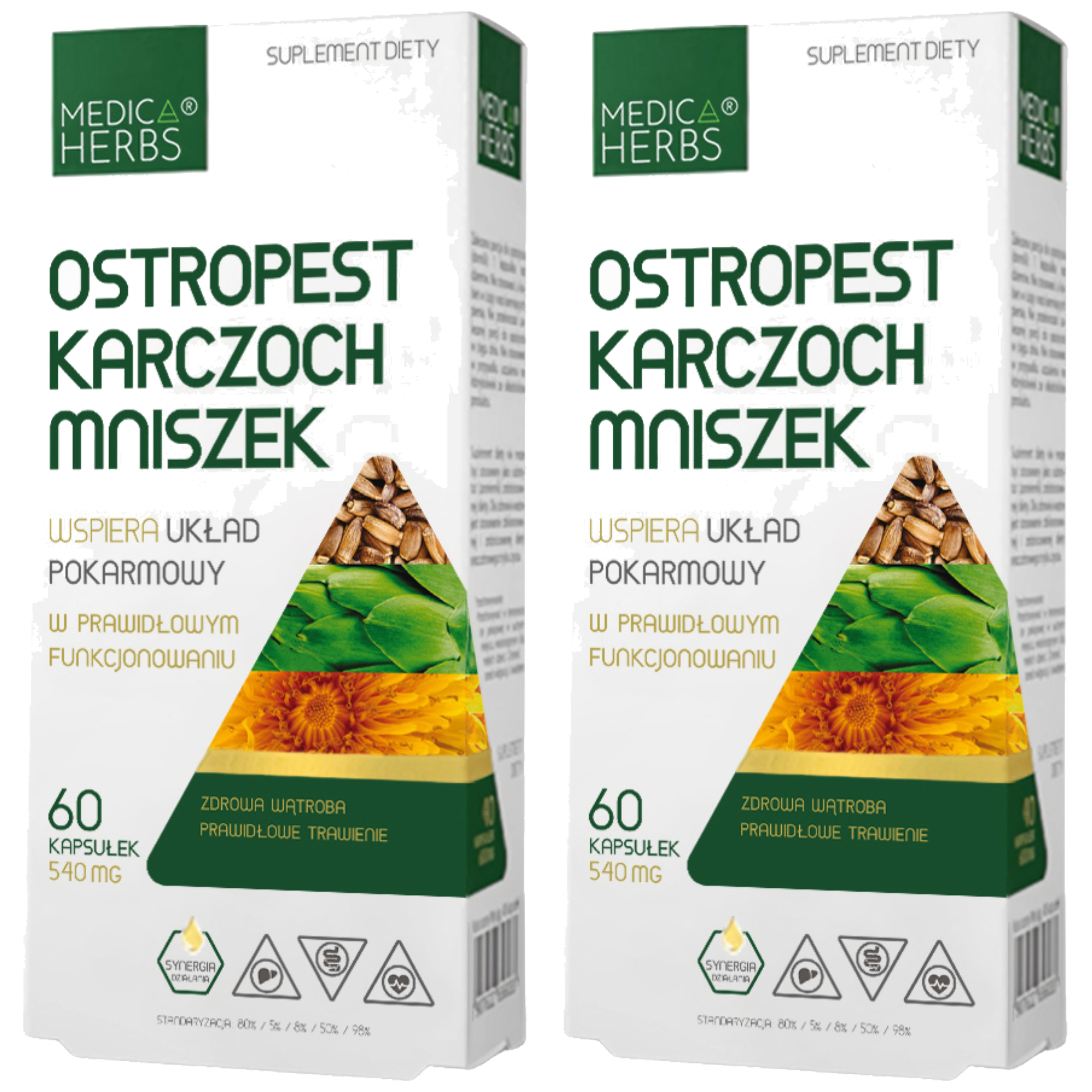 MEDICA HERBS - Ostropest Karczoch Mniszek - 2x 60caps.