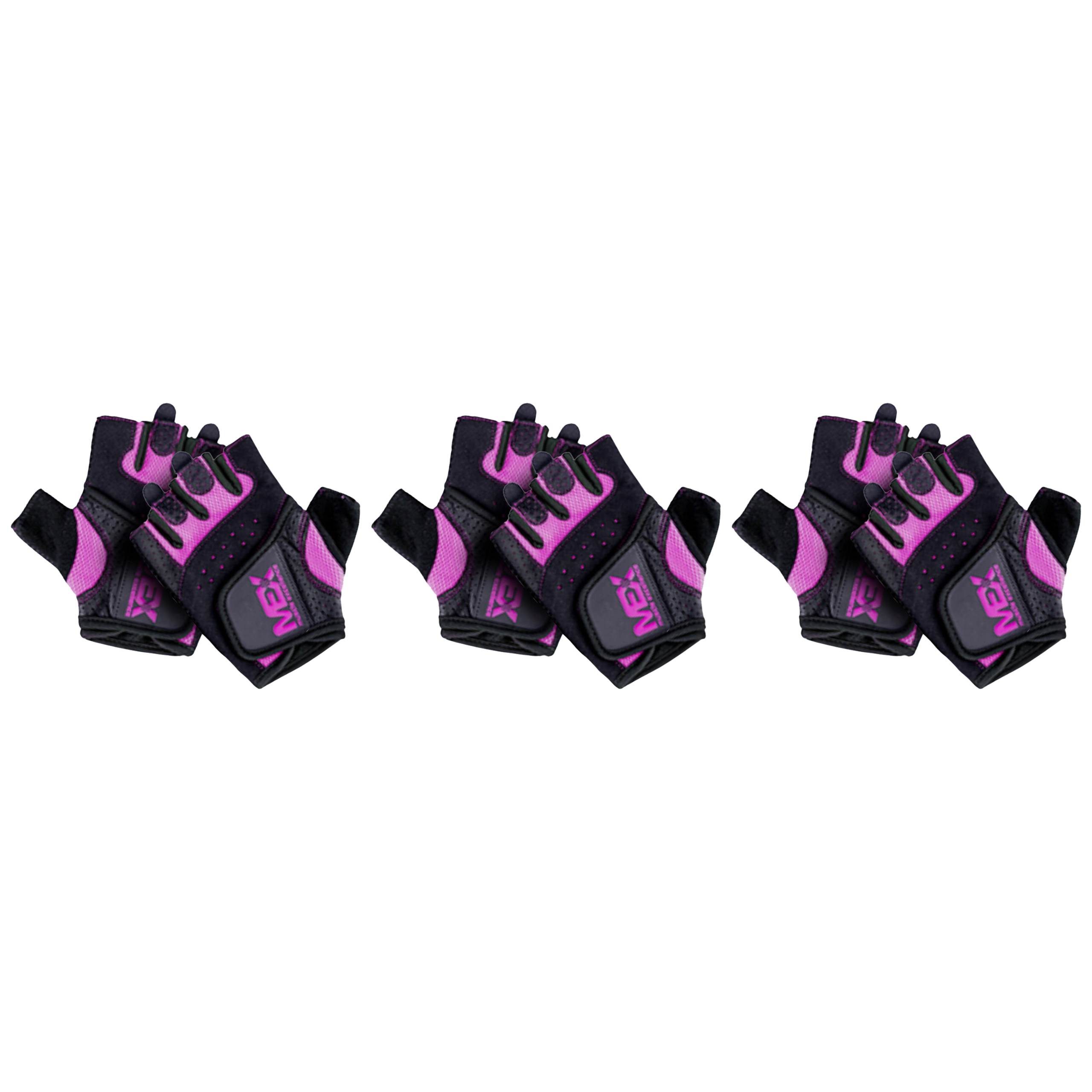 MEX W‑FIT Rękawice Damskie – Purple — zestaw 3x