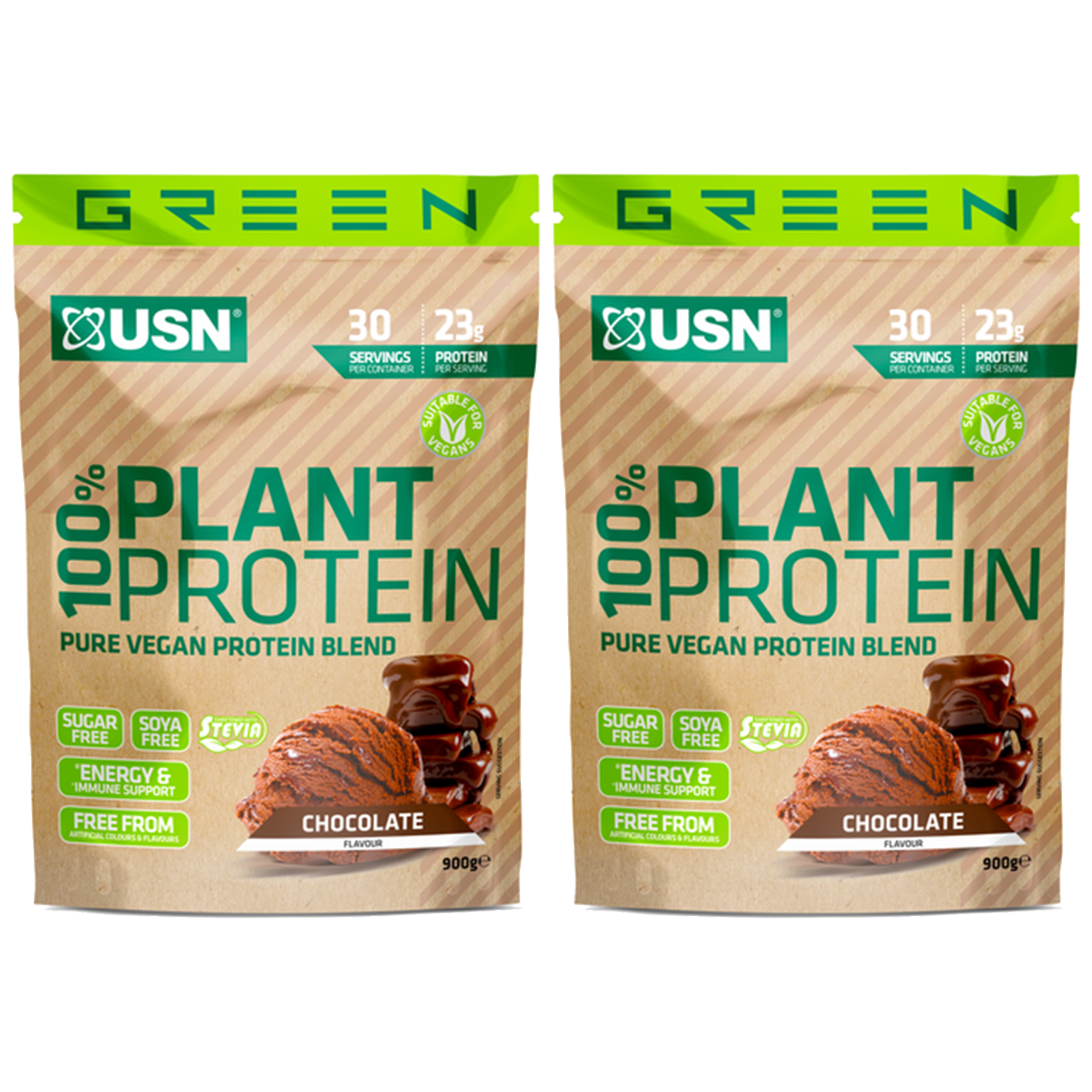 Ultimate Sports Nutrition USN 100% Plant Protein - 2x 900g