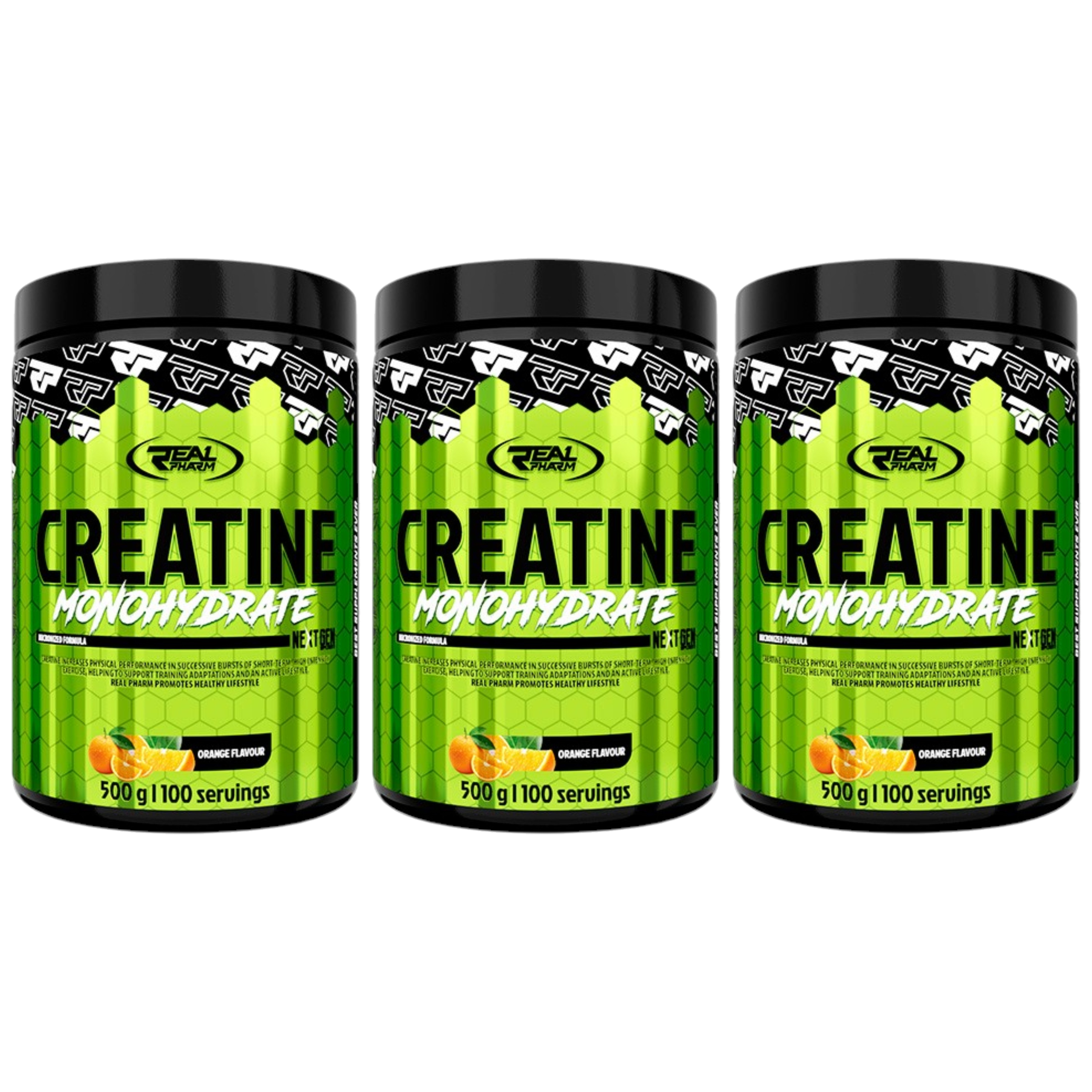 REAL PHARM Creatine Monohydrate - 3x 500g