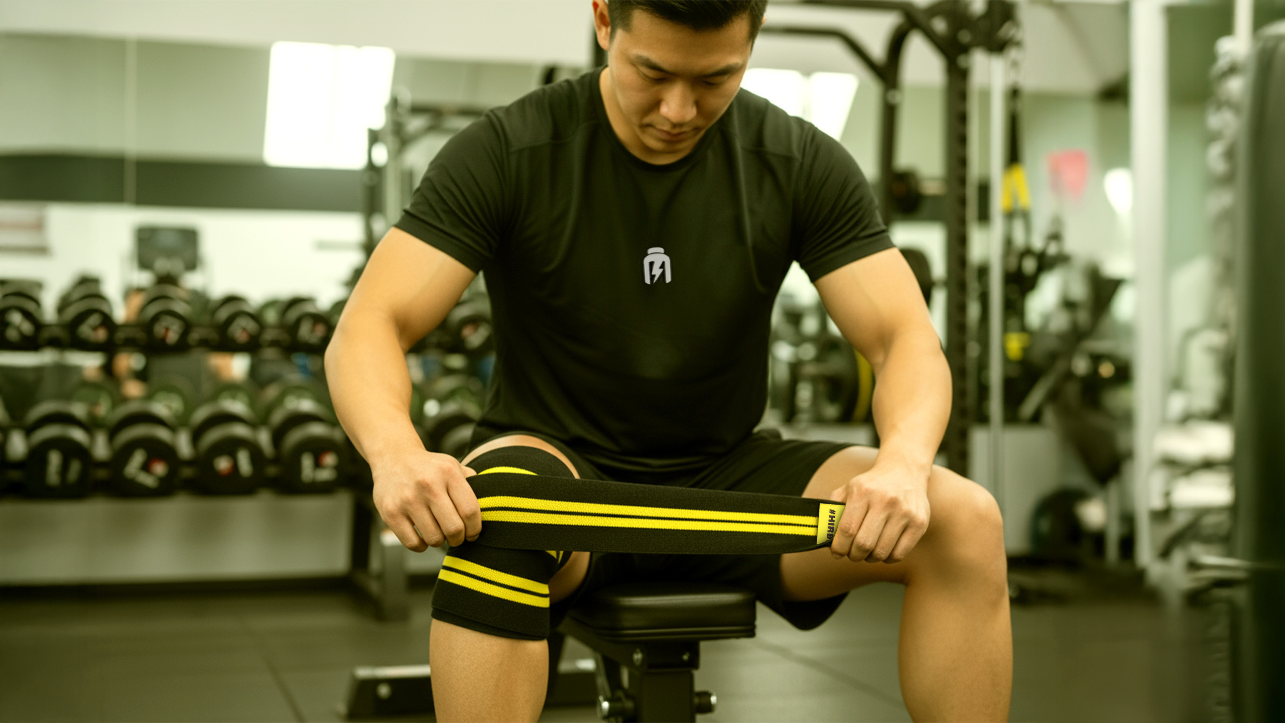 HIRO.LAB Knee Wraps - Rubber Logo New - 2x Opaski usztywniające na kolana