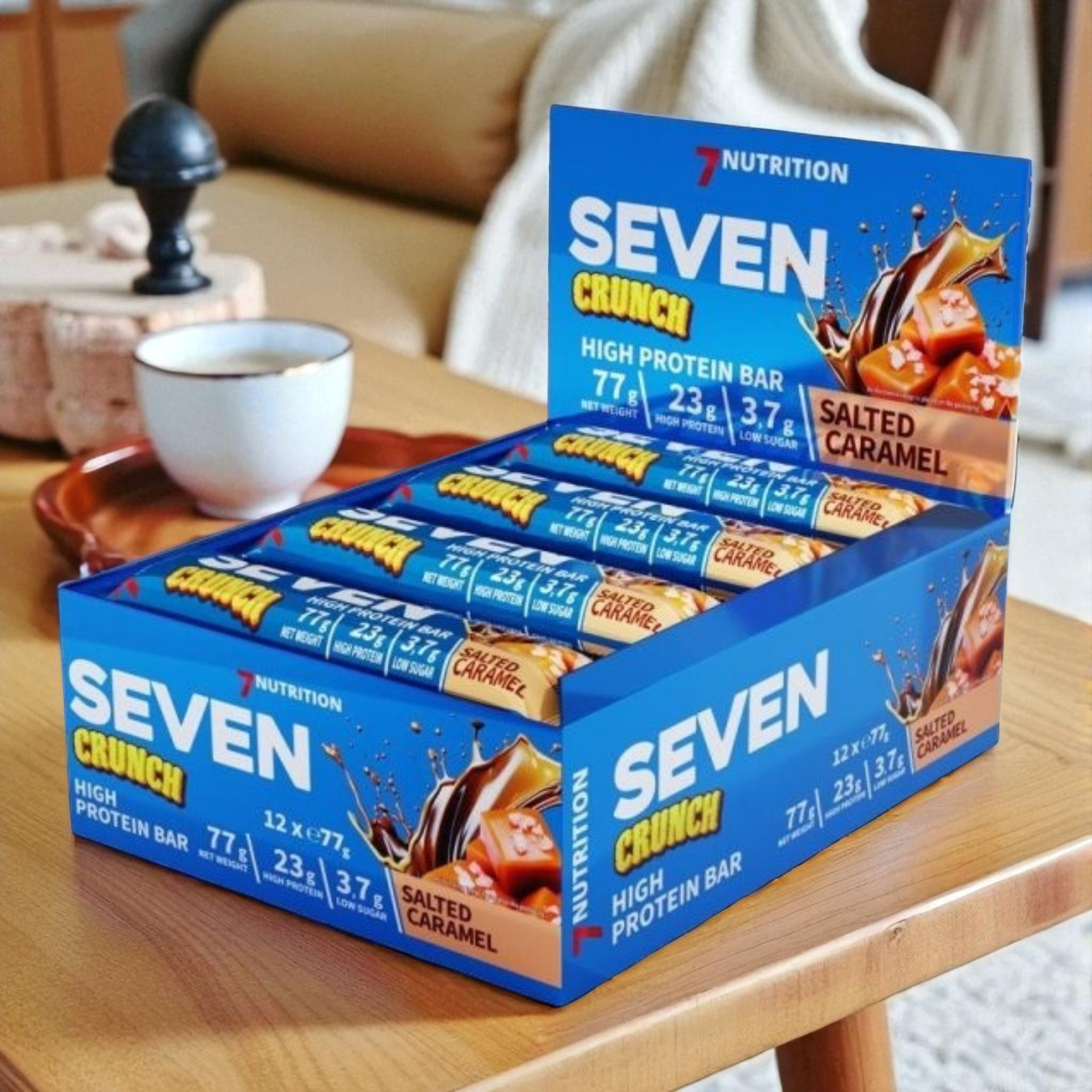 7 NUTRITION - Seven Crunch HP Bar - 12x 77g - Salted Caramel