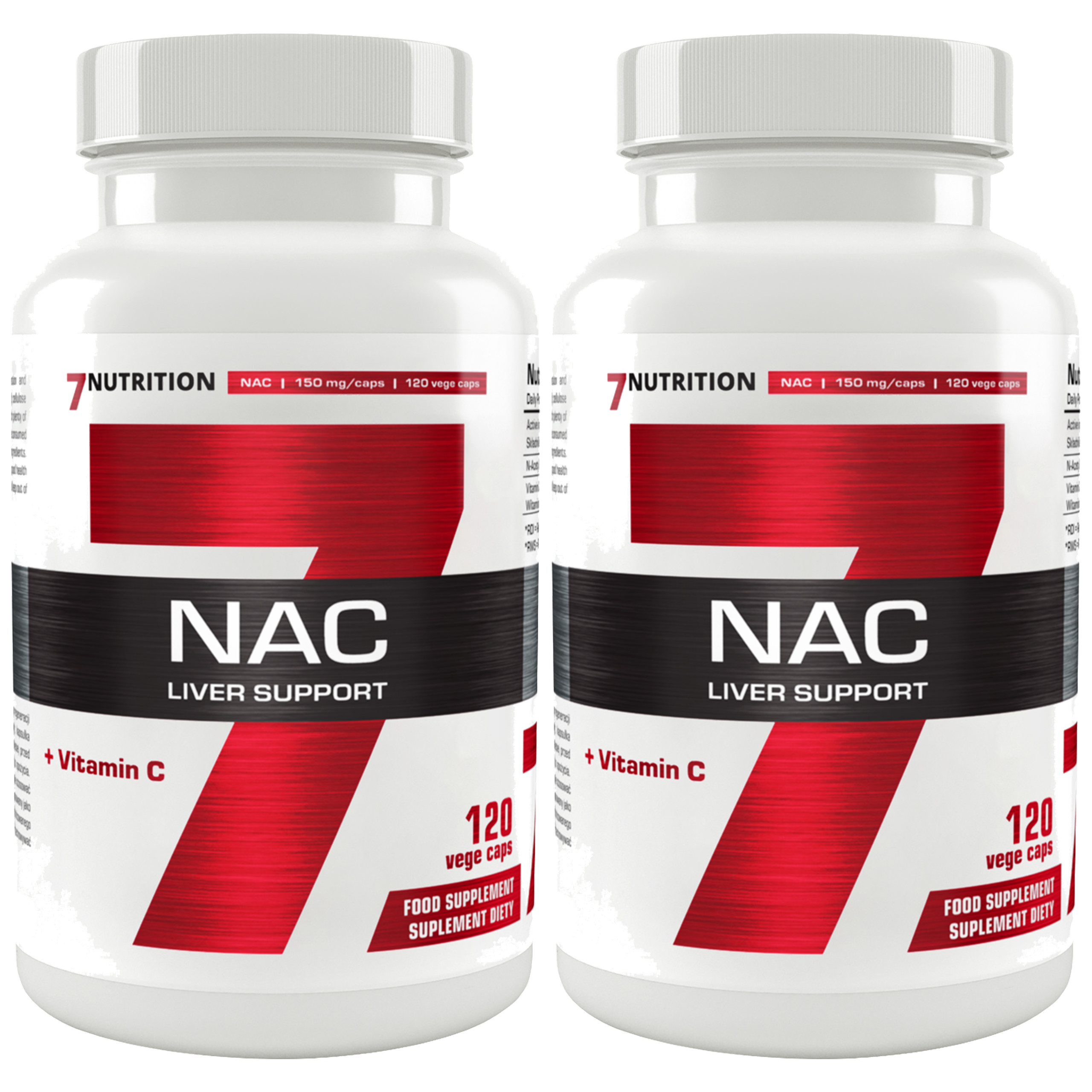7 NUTRITION NAC + Vitamin C - 2x 120vcaps
