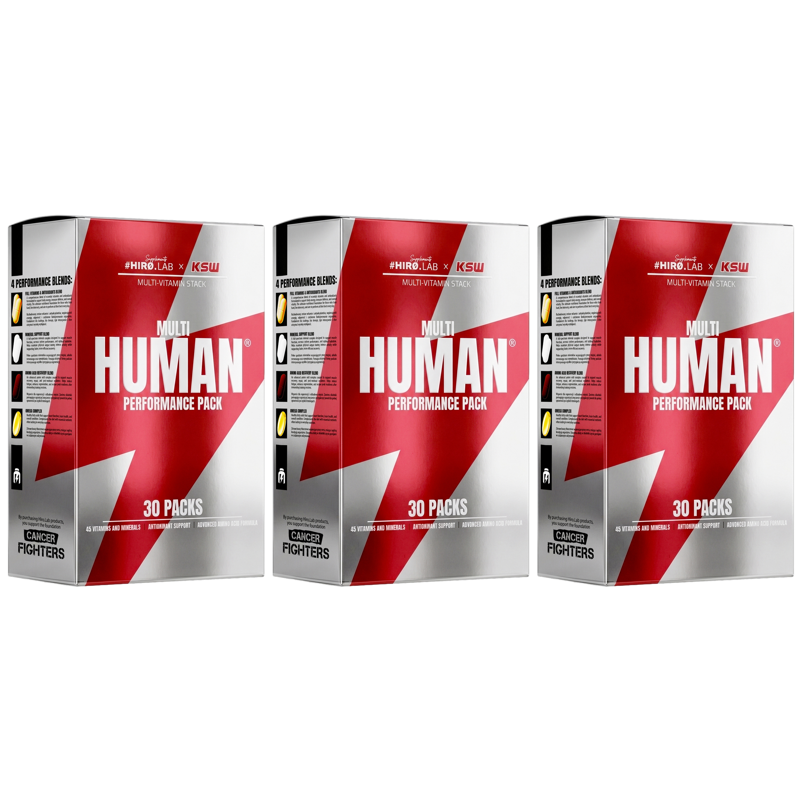 HIRO.LAB x KSW - MultiHuman Performance Pack - 3x 30packs.
