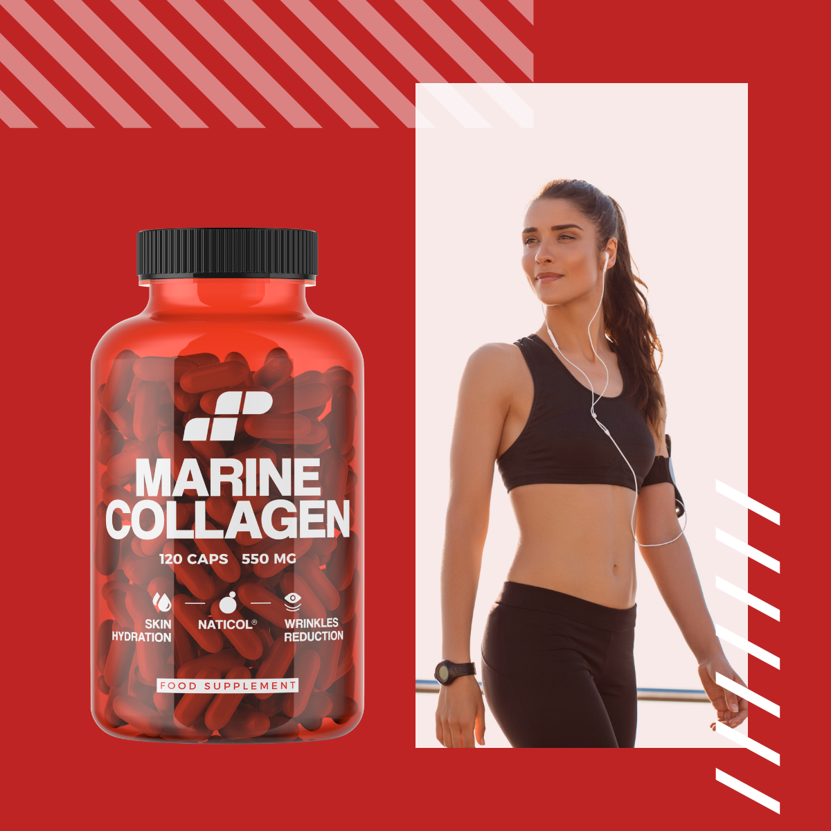 3x MP NUTRITION Marine Collagen 550mg - 120caps - Kolagen Rybi Naticol
