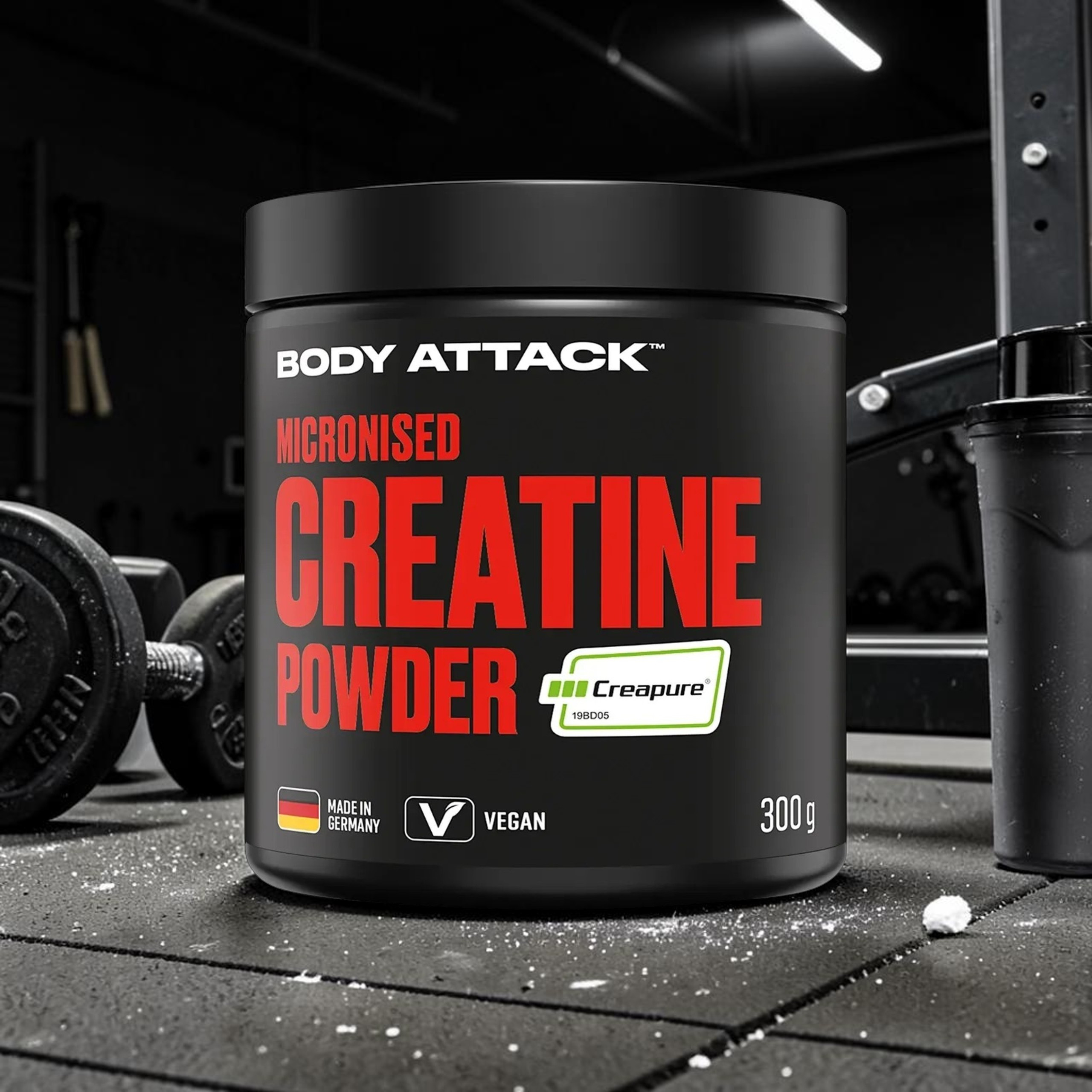 BODY ATTACK - Micronised Creatine Creapure - 300g - Natural