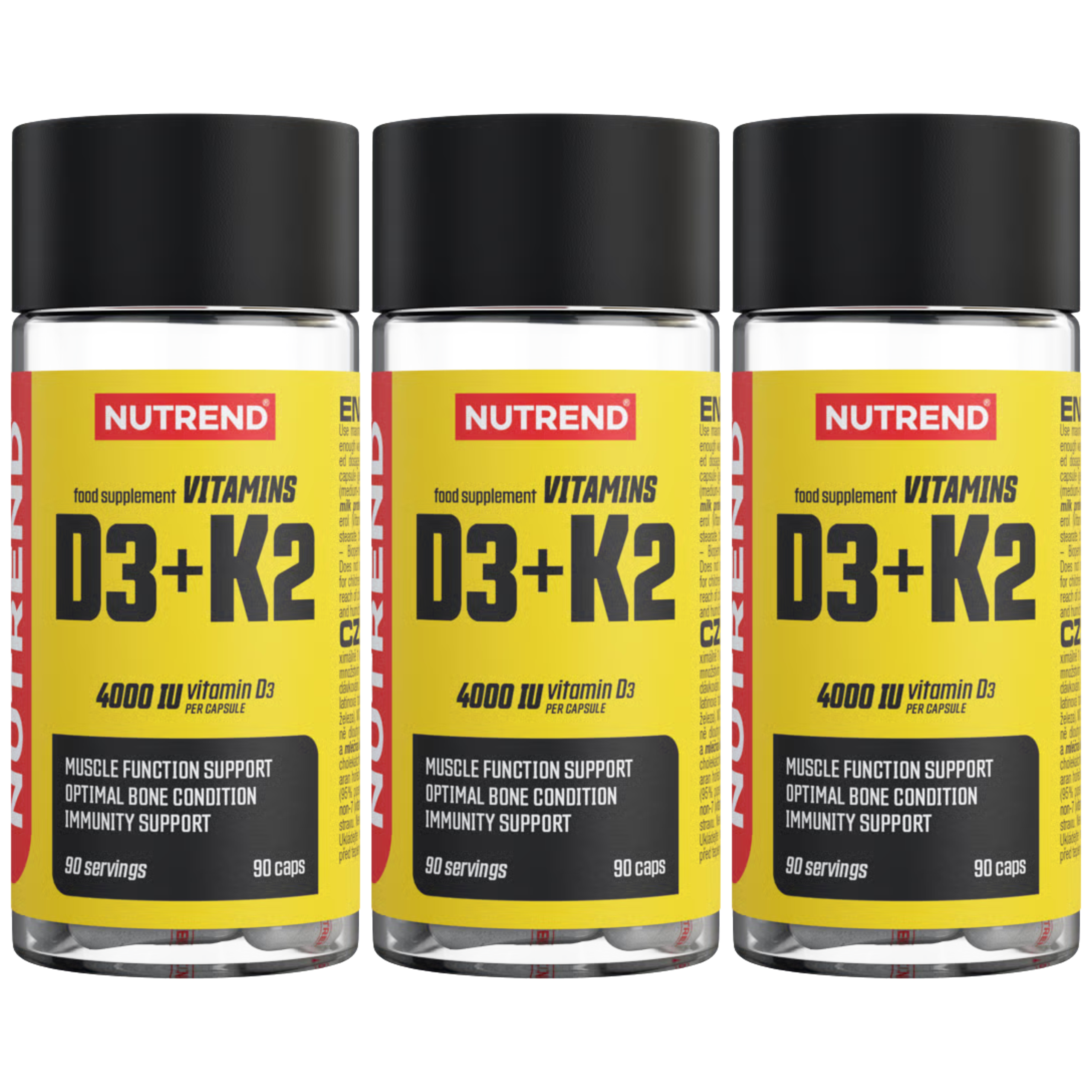 NUTREND Vitamins D3 + K2 4000 IU - 3x 90 caps.