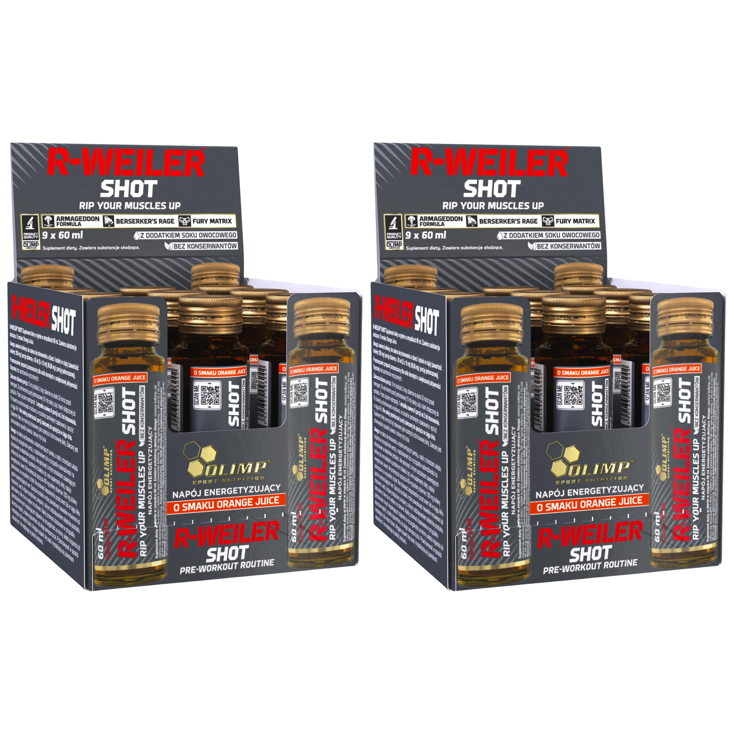 OLIMP - R-Weiler Shot Szklana Ampułka - 9x 2x 60ml 