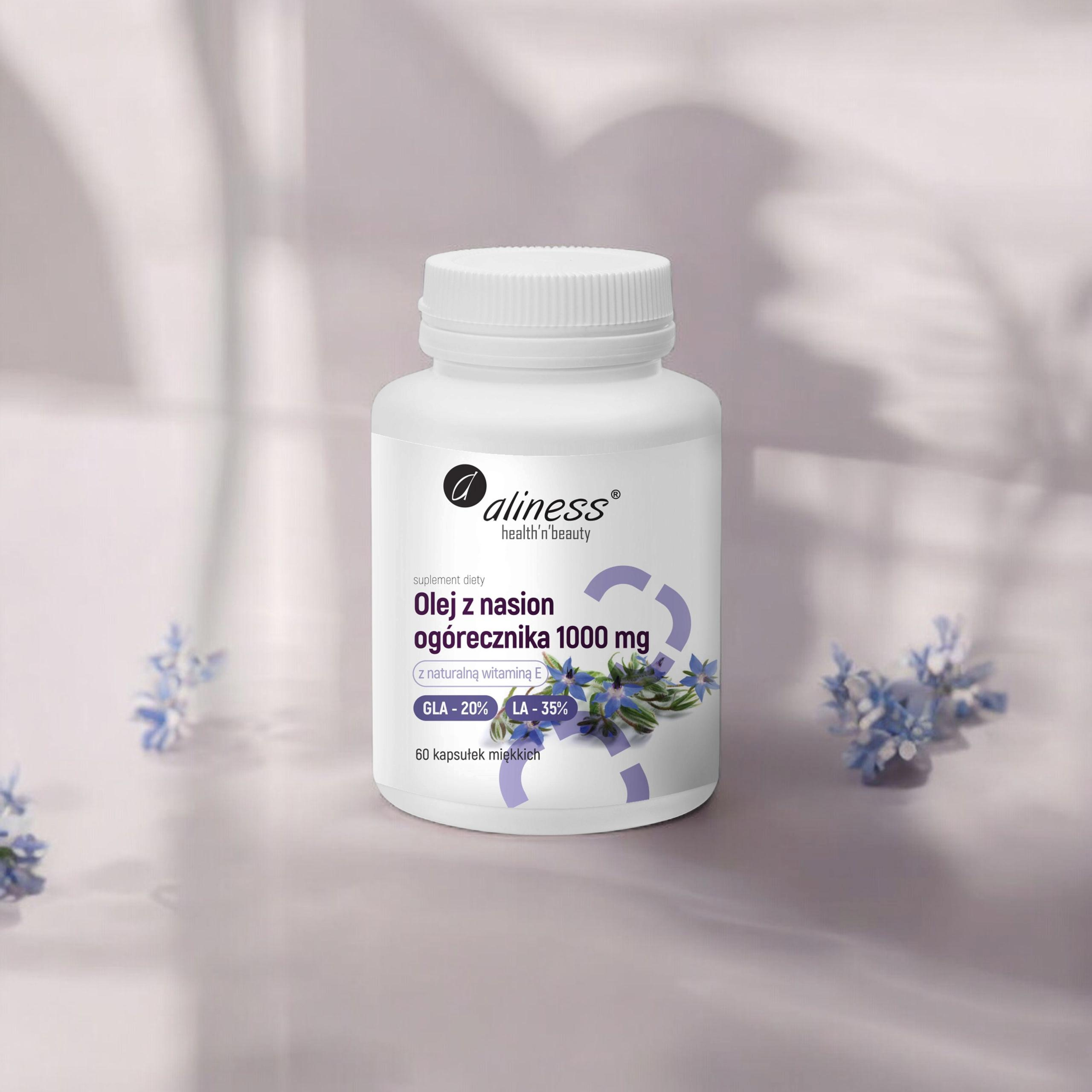 ALINESS - Olej z Nasion Ogórecznika 20%/35% 1000mg - 60caps. x2