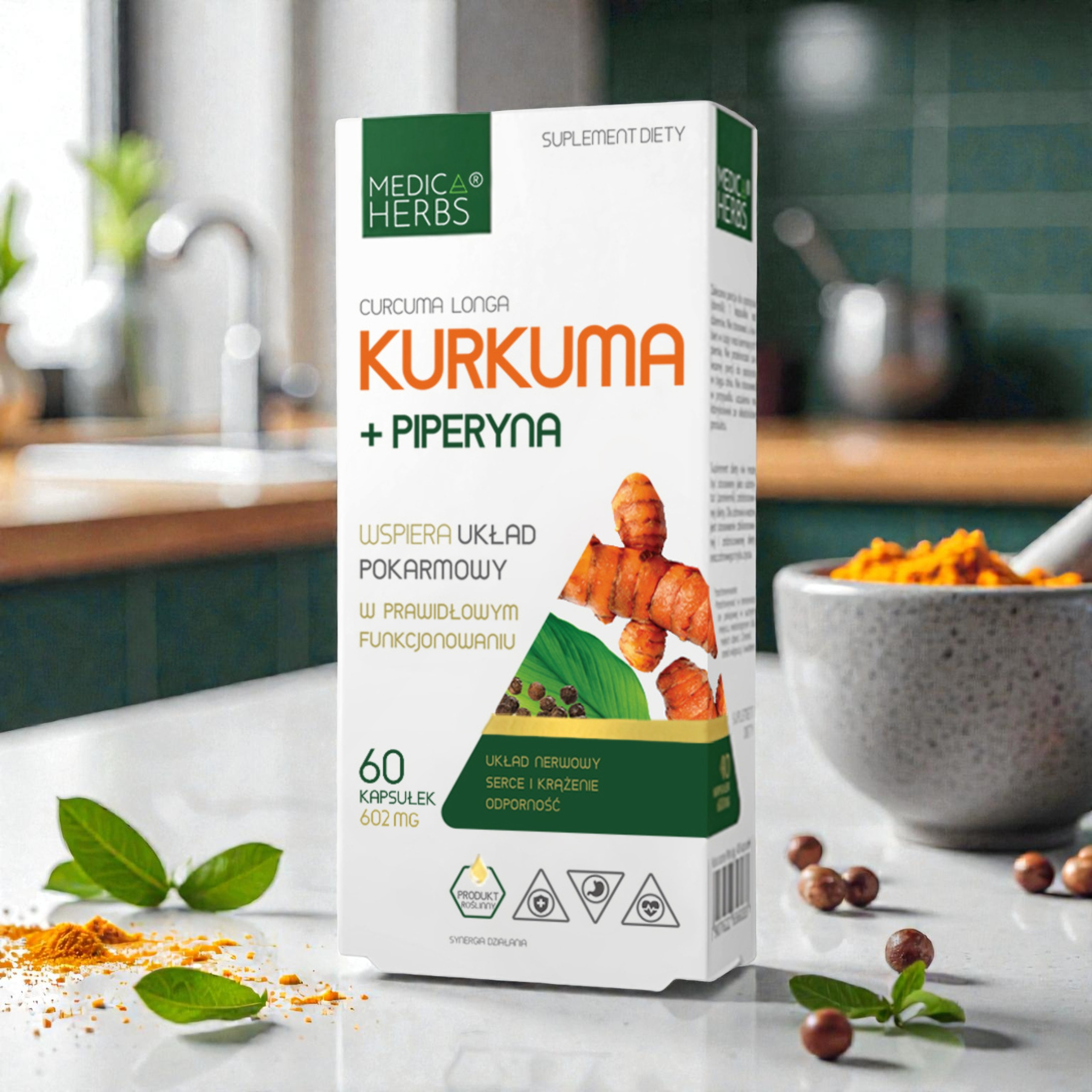 MEDICA HERBS - Kurkuma + Piperyna 602mg - 60caps.