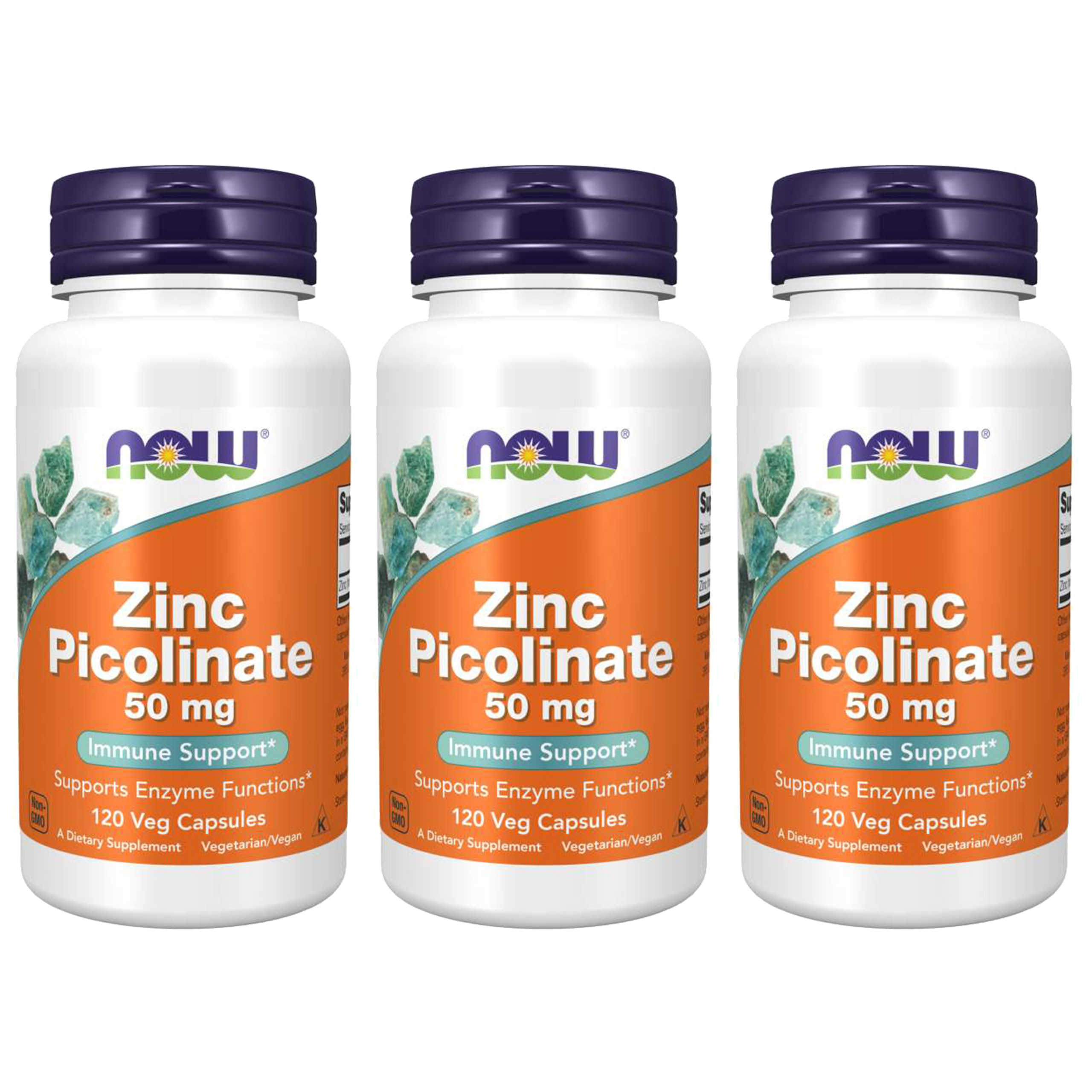 NOW Zinc Picolinate 50mg - 3x 120vegcaps