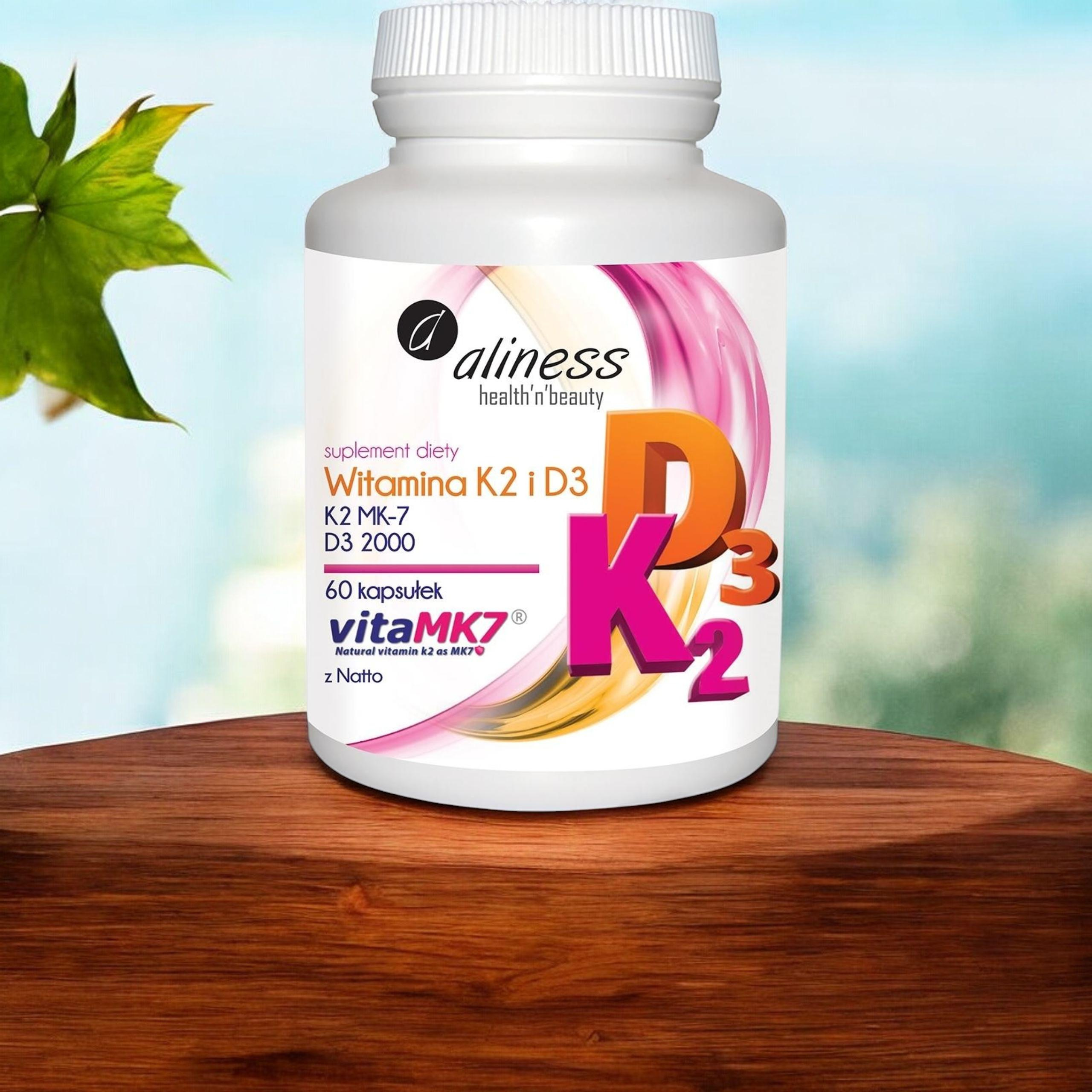 ALINESS - Witamina K2 MK-7 100mcg + D3 50mcg - 2x 60caps.