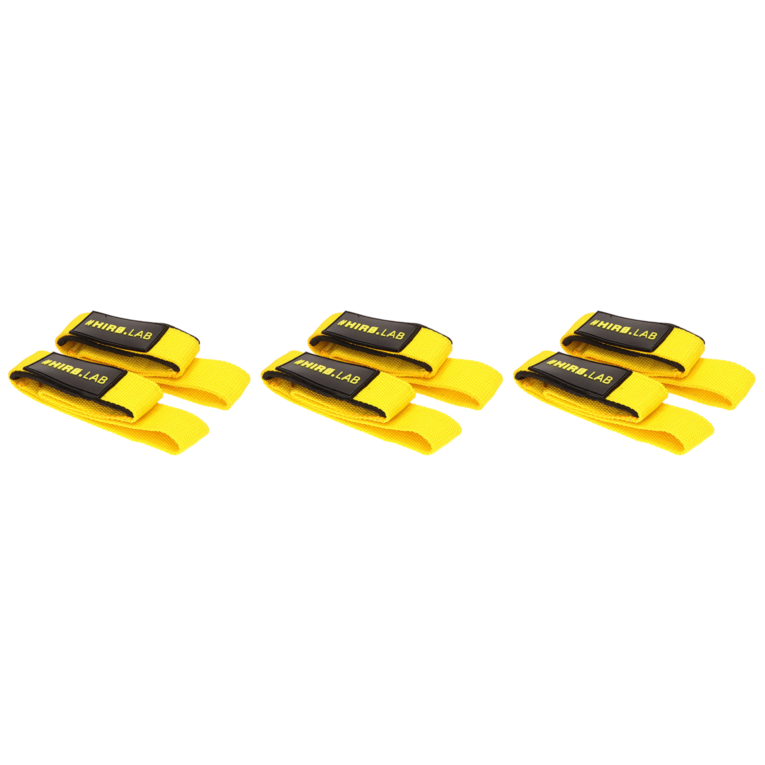 HIRO.LAB Cotton Strap - Rubber Logo New - Yellow - 3x Paski do podnoszenia ciężarów
