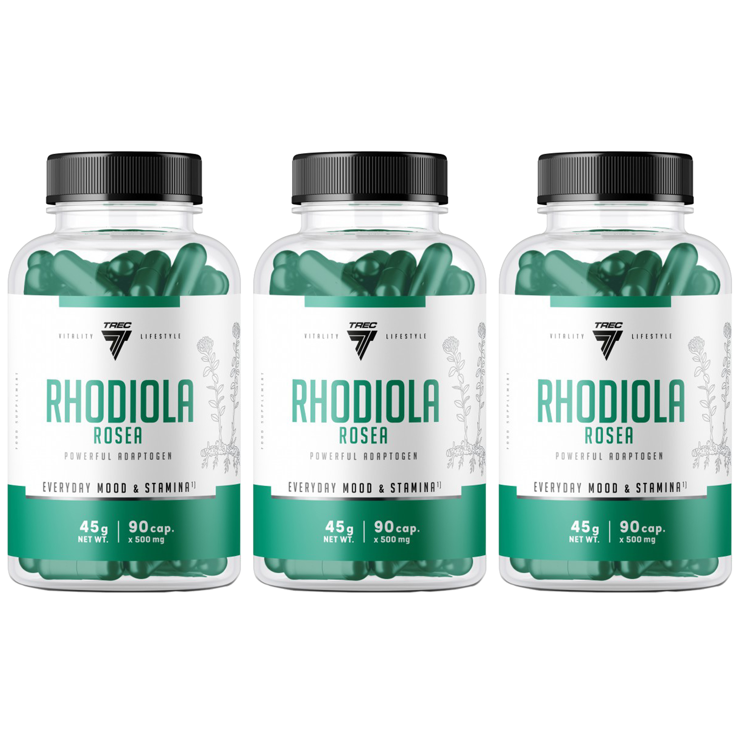 TREC Vitality Rhodiola Rosea - 90caps. - 3x Różeniec Górski