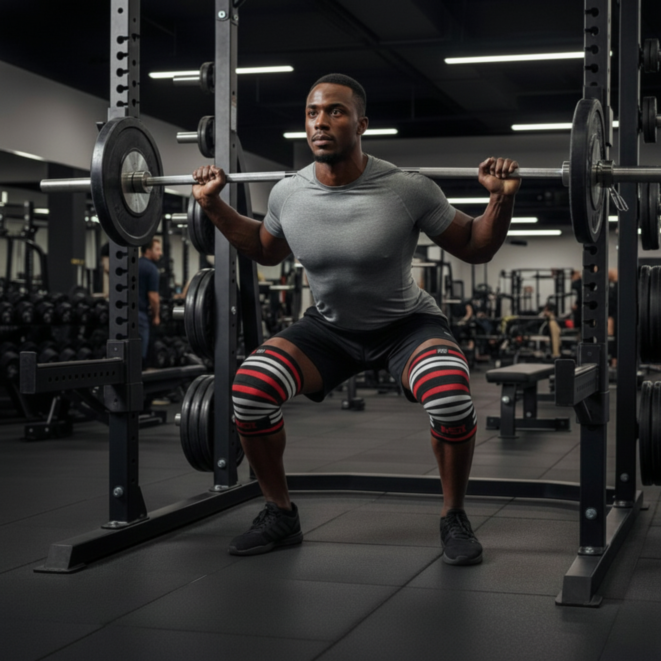 MEX SPORT - Knee Wraps - Black/Red/White