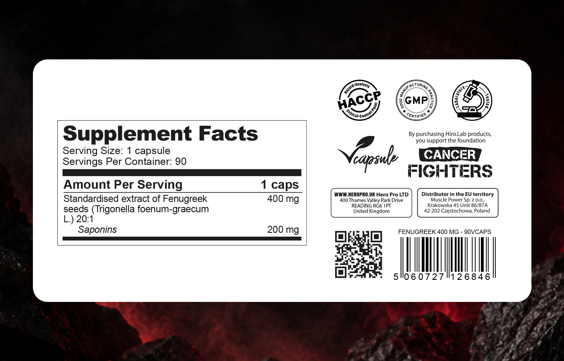 HIRO.LAB Fenugreek (Kozieradka) 400mg - 90vcaps x3