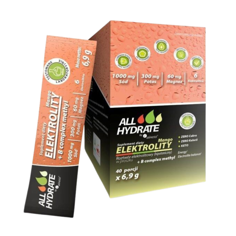 ALINESS - ALL Hydrate Elektolity+ B Complex - 40 sasz. - Mango