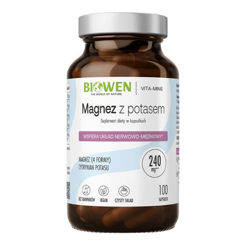 BIOWEN - Magnez z Potasem 1000mg - 2x 100caps.