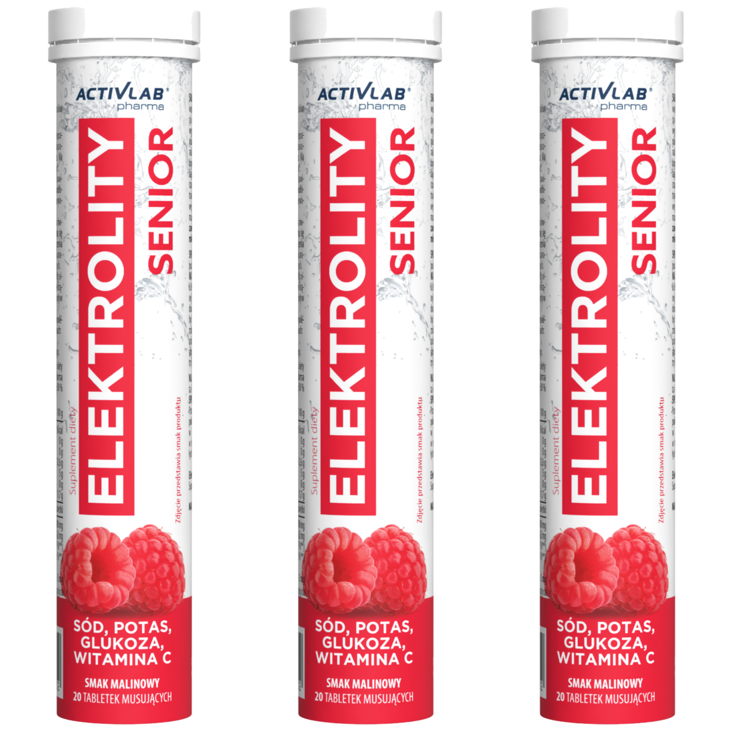 ACTIVLAB PHARMA - Elektrolity Senior - 20tabs - 3x Raspberry
