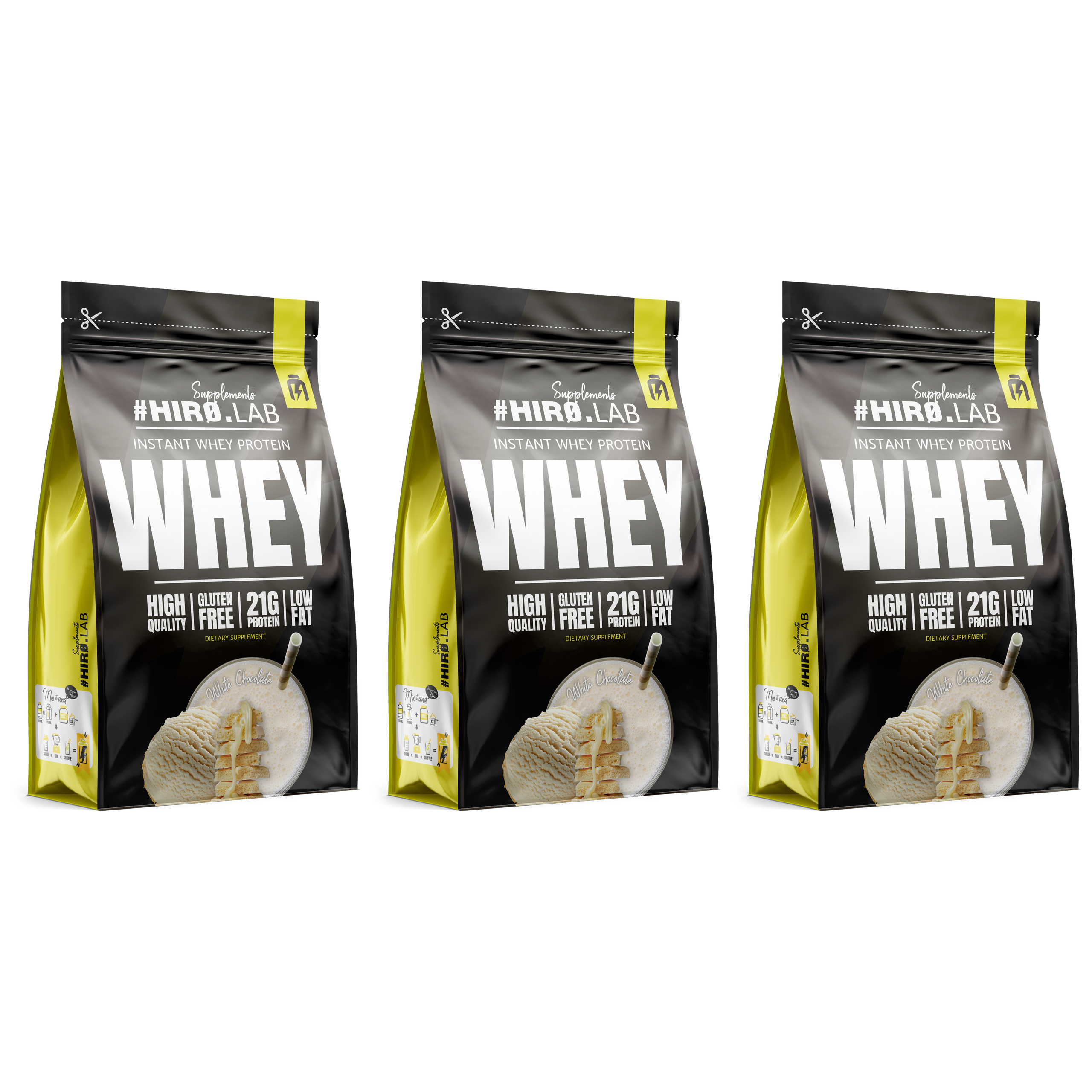 HIRO.LAB Instant Whey Protein - 3x 2000g (BAG)