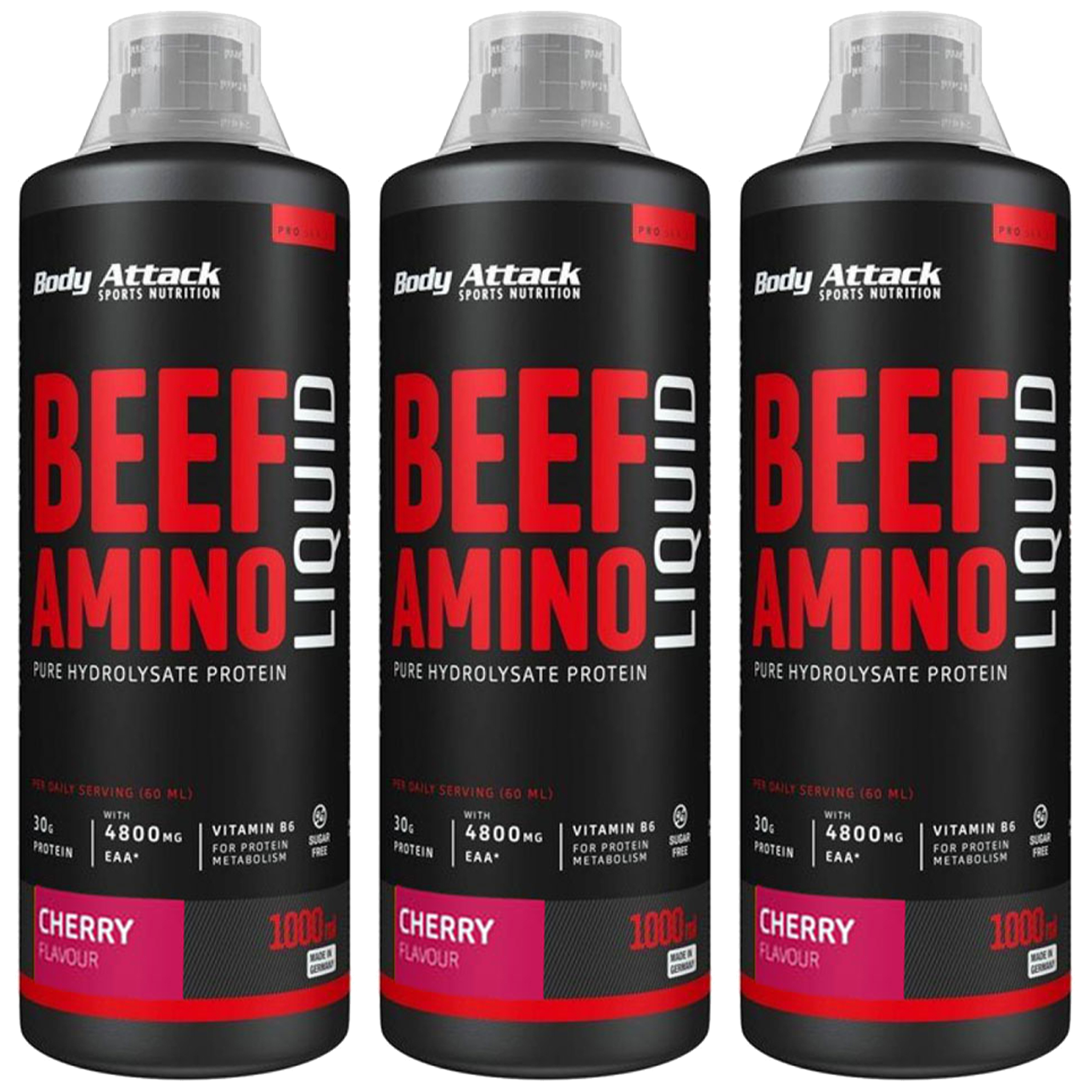BODY ATTACK Beef Amino Liquid - 3x 1000ml