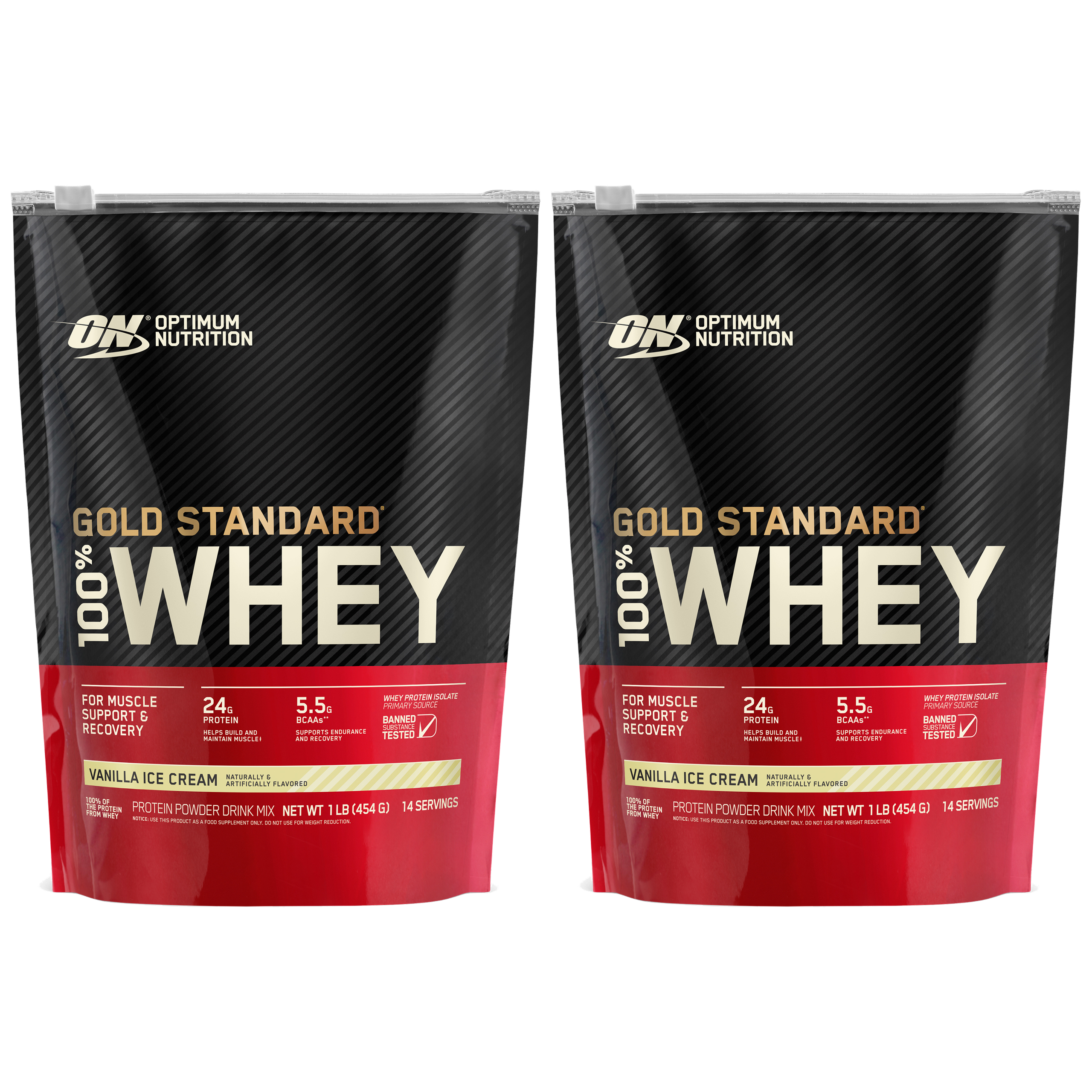 OPTIMUM NUTRITION 100% Whey Gold Standard Bag - 2x 450g