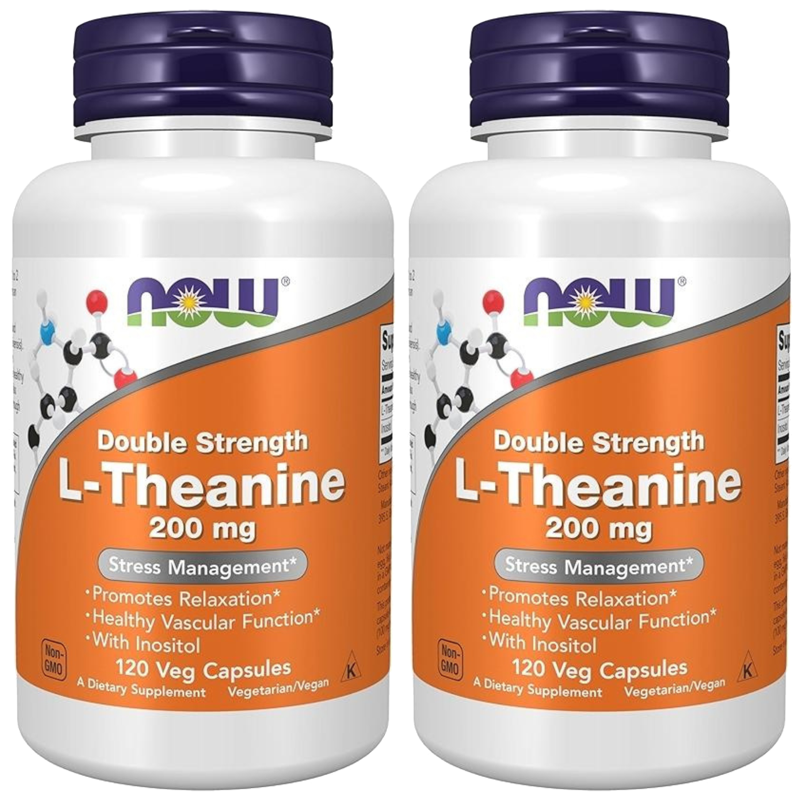 NOW - L-Theanine 200mg - 2x 120vcaps.