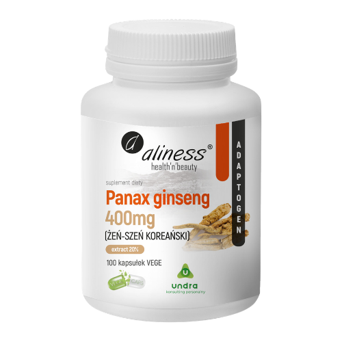 ALINESS - Panax Ginseng 400mg (Żeń Szeń Koreański) - 100vcaps