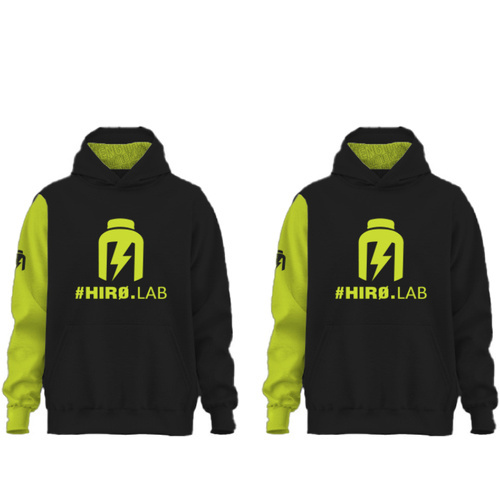HIRO.LAB Bluza z kapturem HIRO NEE - Czarno Zielona - 2x M