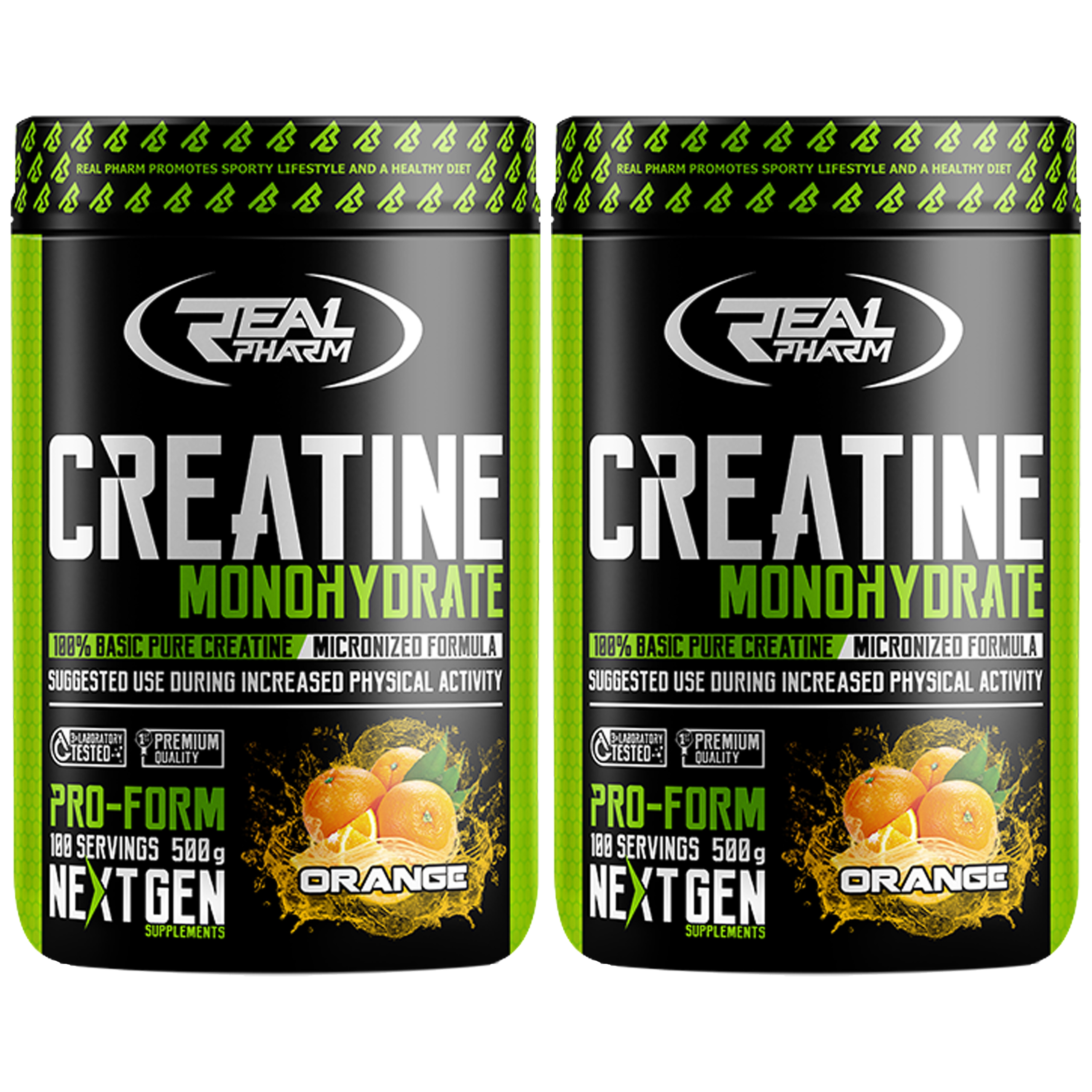 REAL PHARM Creatine Monohydrate - 2x 500g