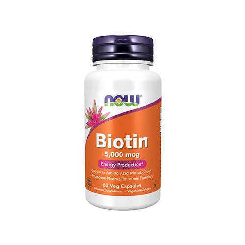 NOW Biotin 5000mcg - 2x 60vcaps