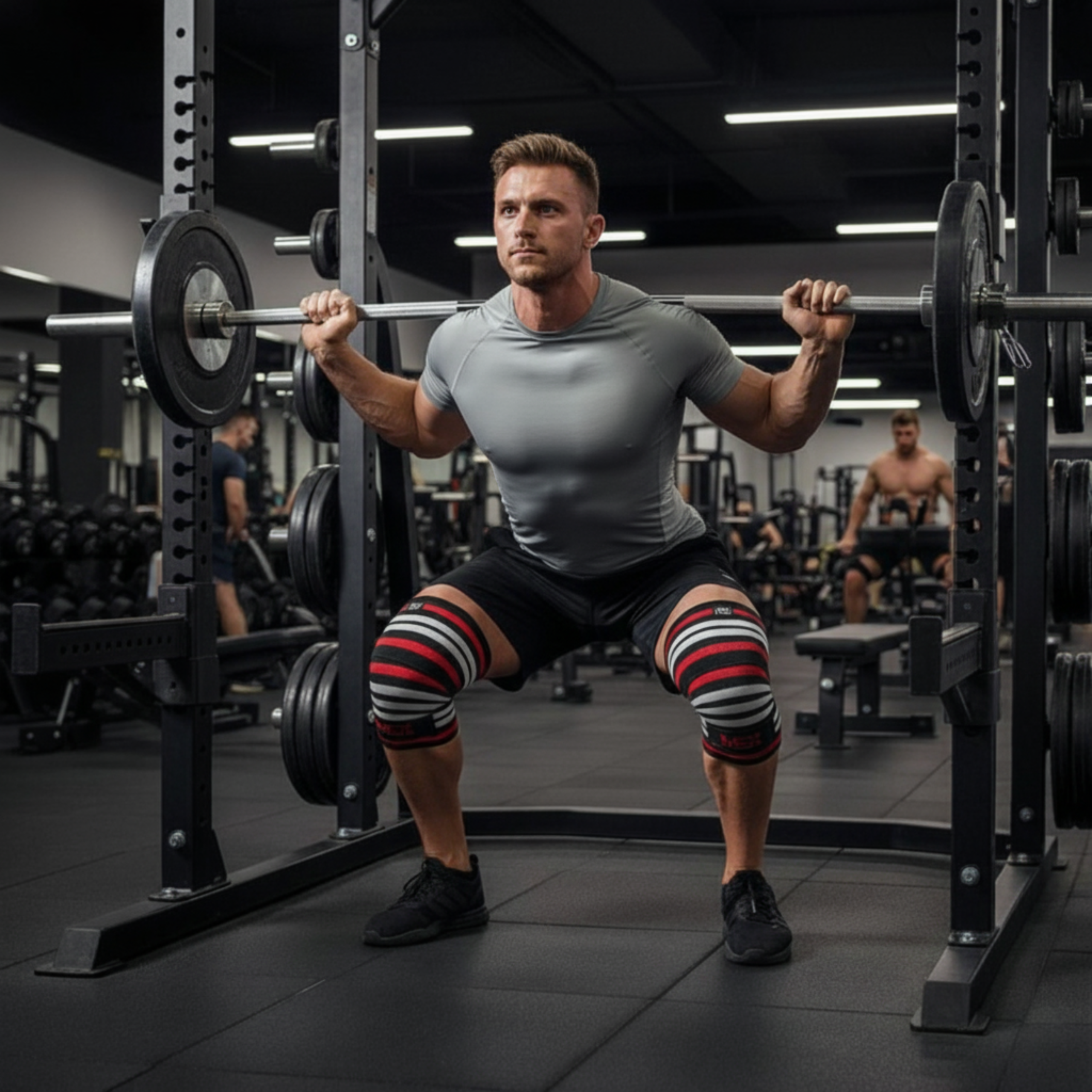 MEX SPORT - Knee Wraps - Black/Red/White