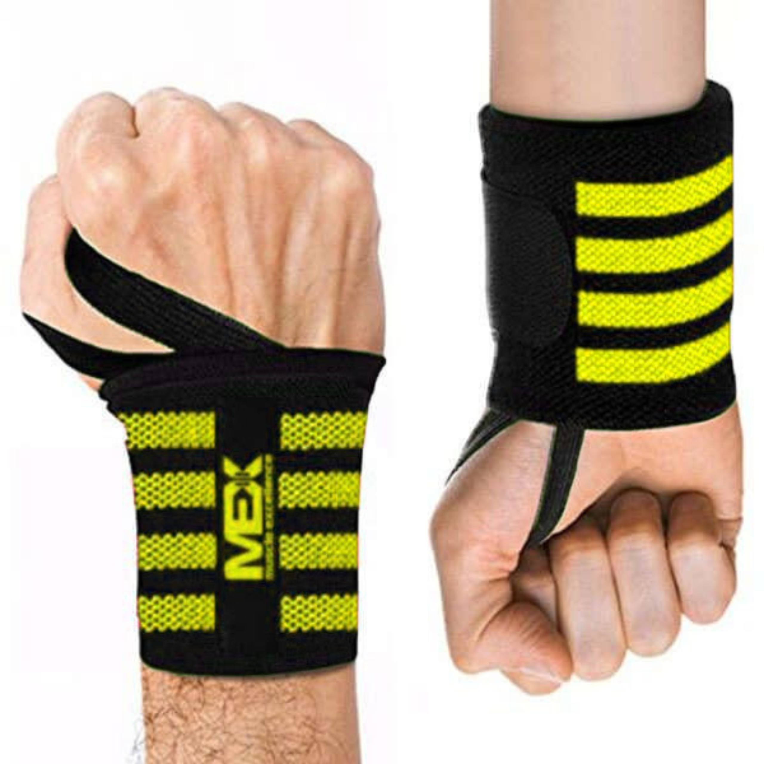 MEX SPORT - Wrist Wraps Mex - Yellow - 2x 30cm