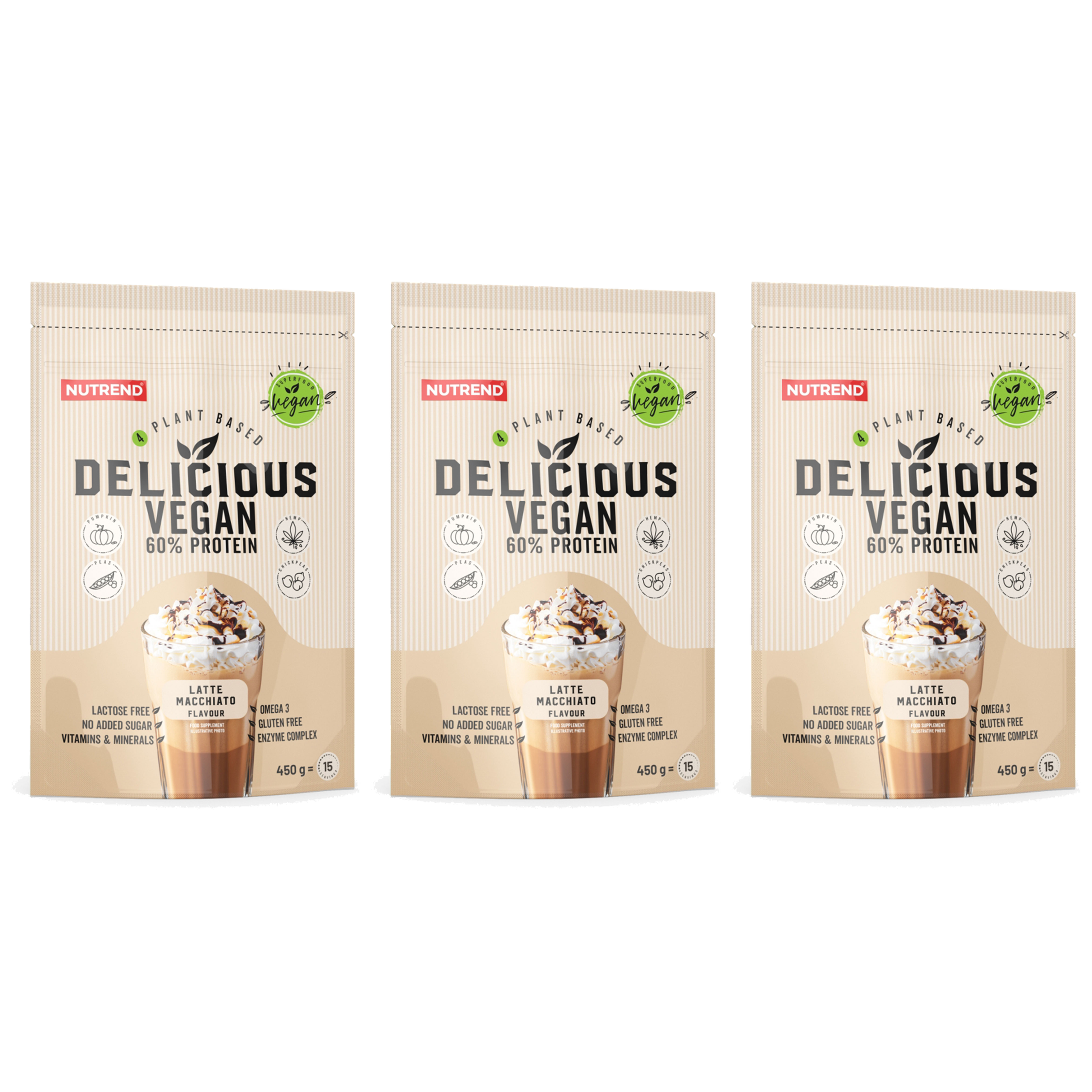 NUTREND Delicious Vegan Protein - 3x 450g