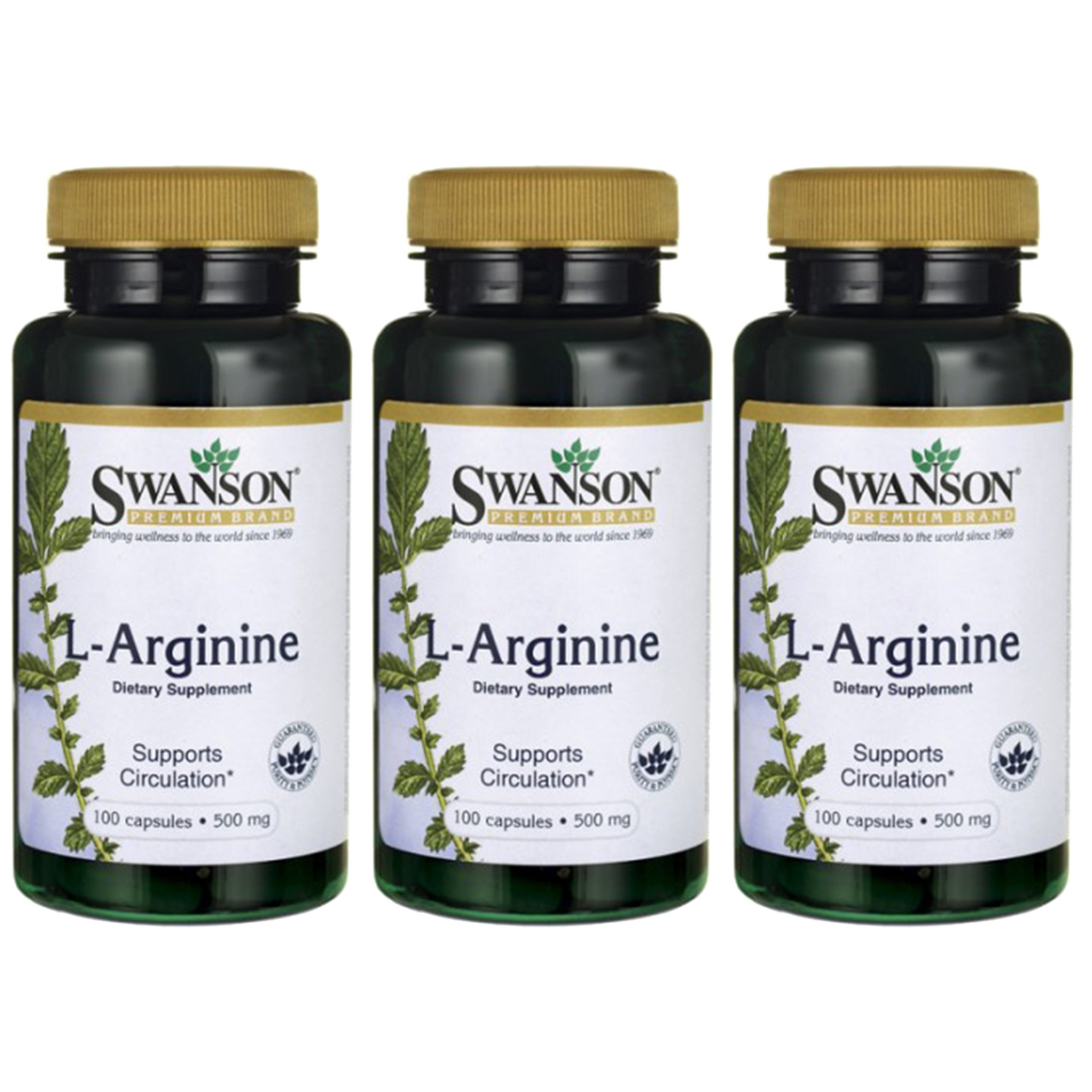 SWANSON L-Arginine 500mg - 3x 100caps