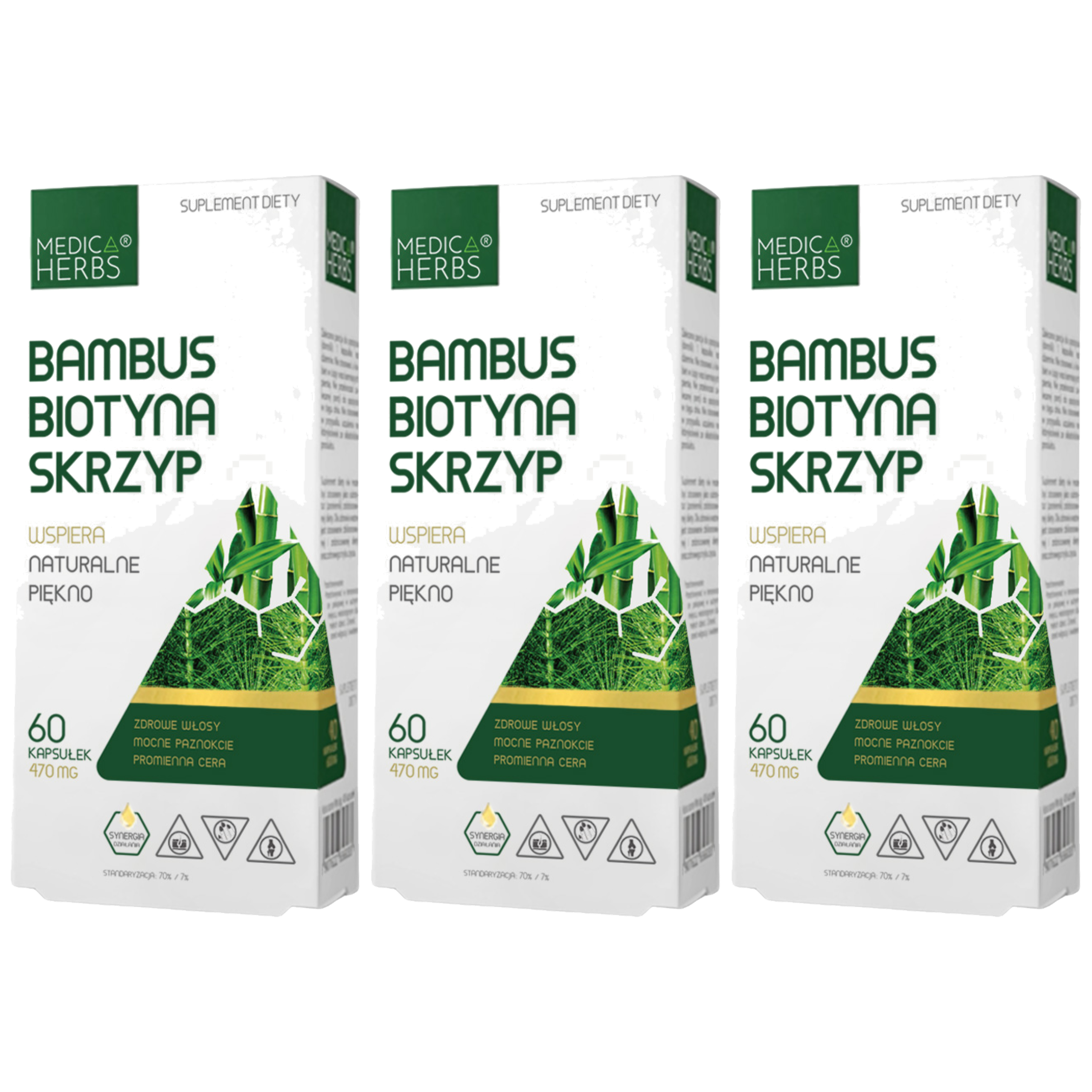 MEDICA HERBS - Bambus Biotyna Skrzyp - 3x 60caps.