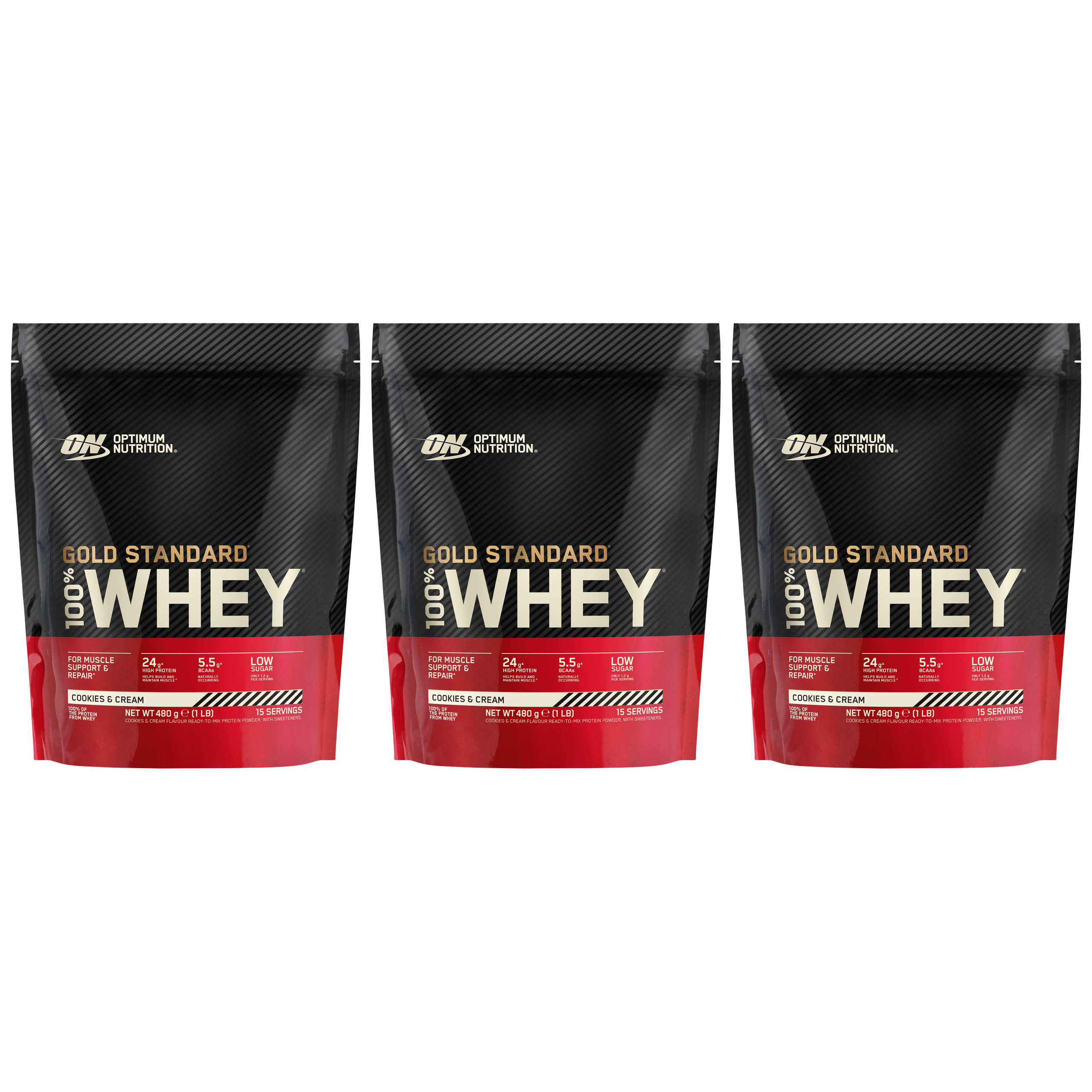 OPTIMUM NUTRITION - Whey Gold Standard Bag - 3x 480g