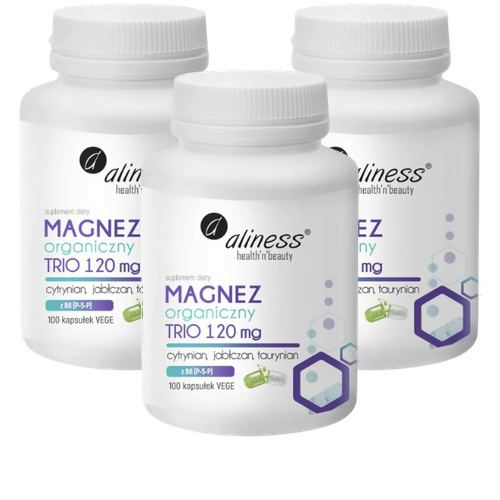 ALINESS - Magnez Organiczny TRIO 120mg - 3x 100vcaps.