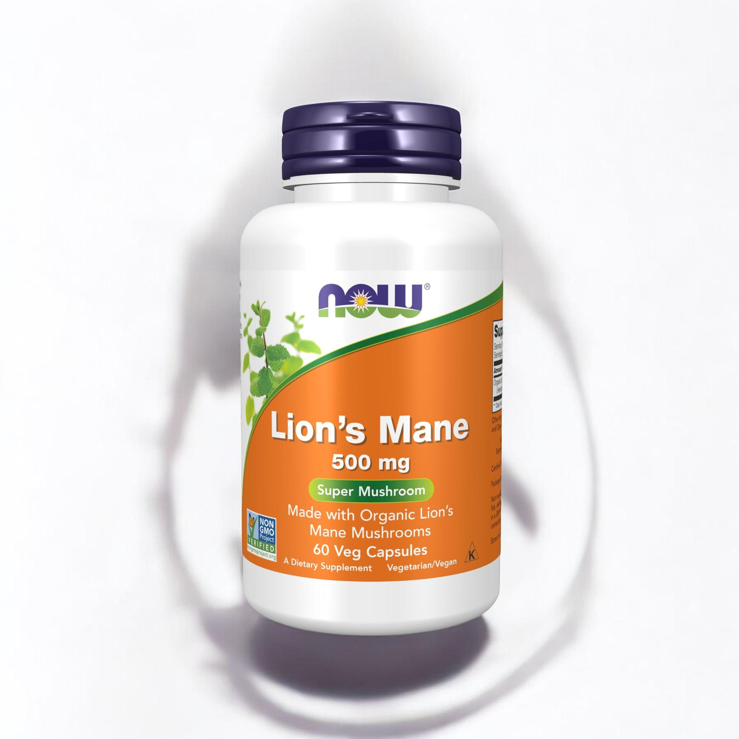 NOW - Lion's Mane Mushroom 500mg - 3x 60caps.