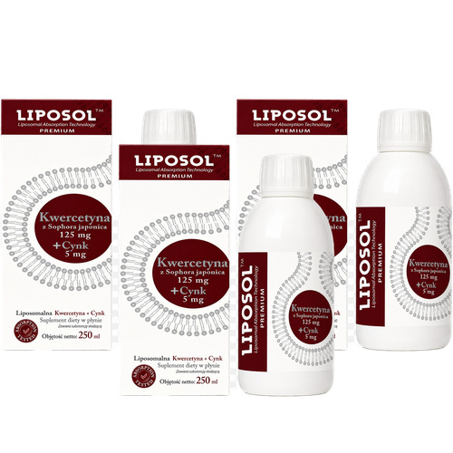 ALINESS - Liposol Liposomalna Kwercetyna 125mg + Cynk 5mg - 3x 250ml