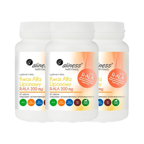 ALINESS - Alfa Liponowy R-ALA 200mg - 3x 60tabs.